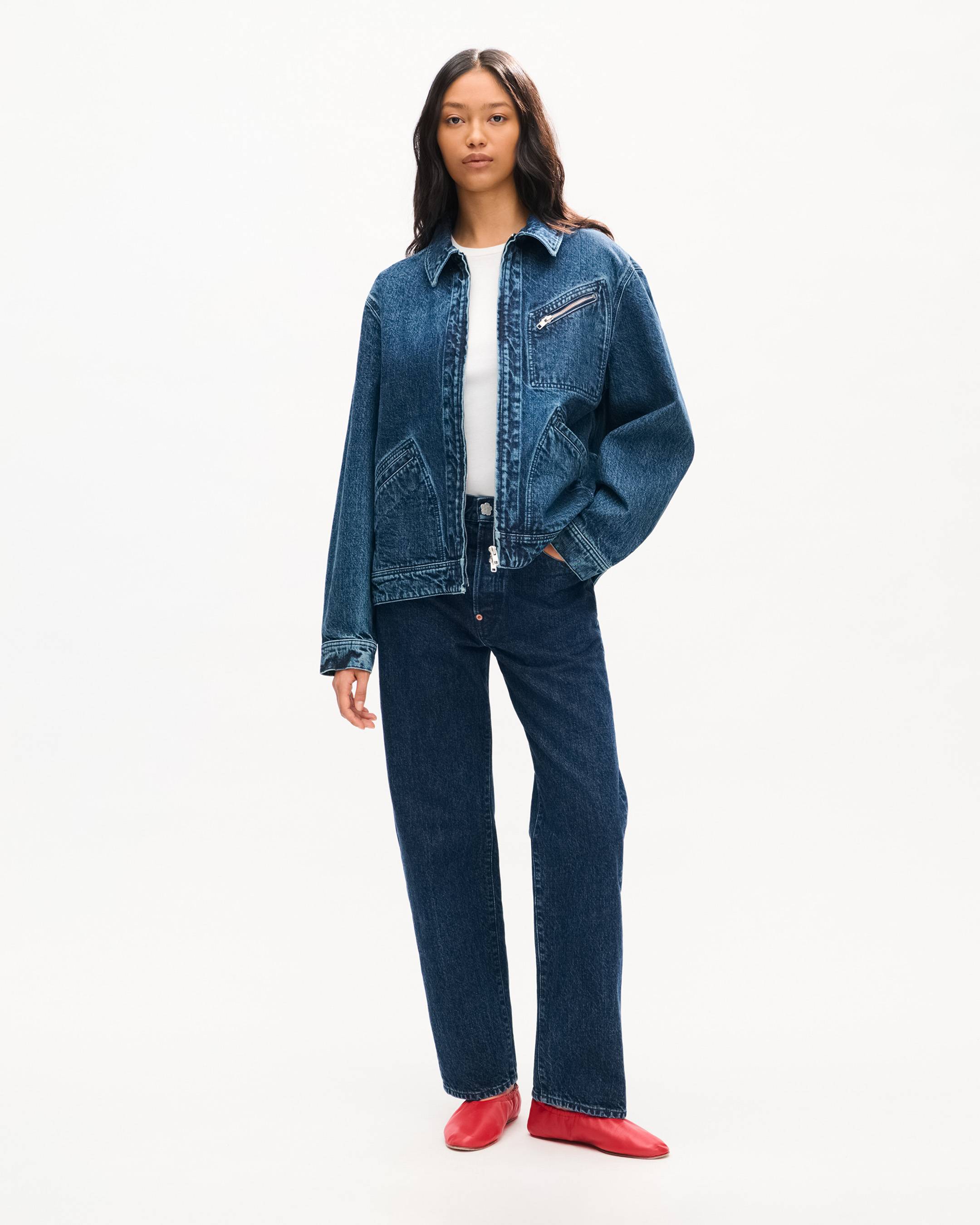 KENZO Signature' genderless utility jacket in japanese denim