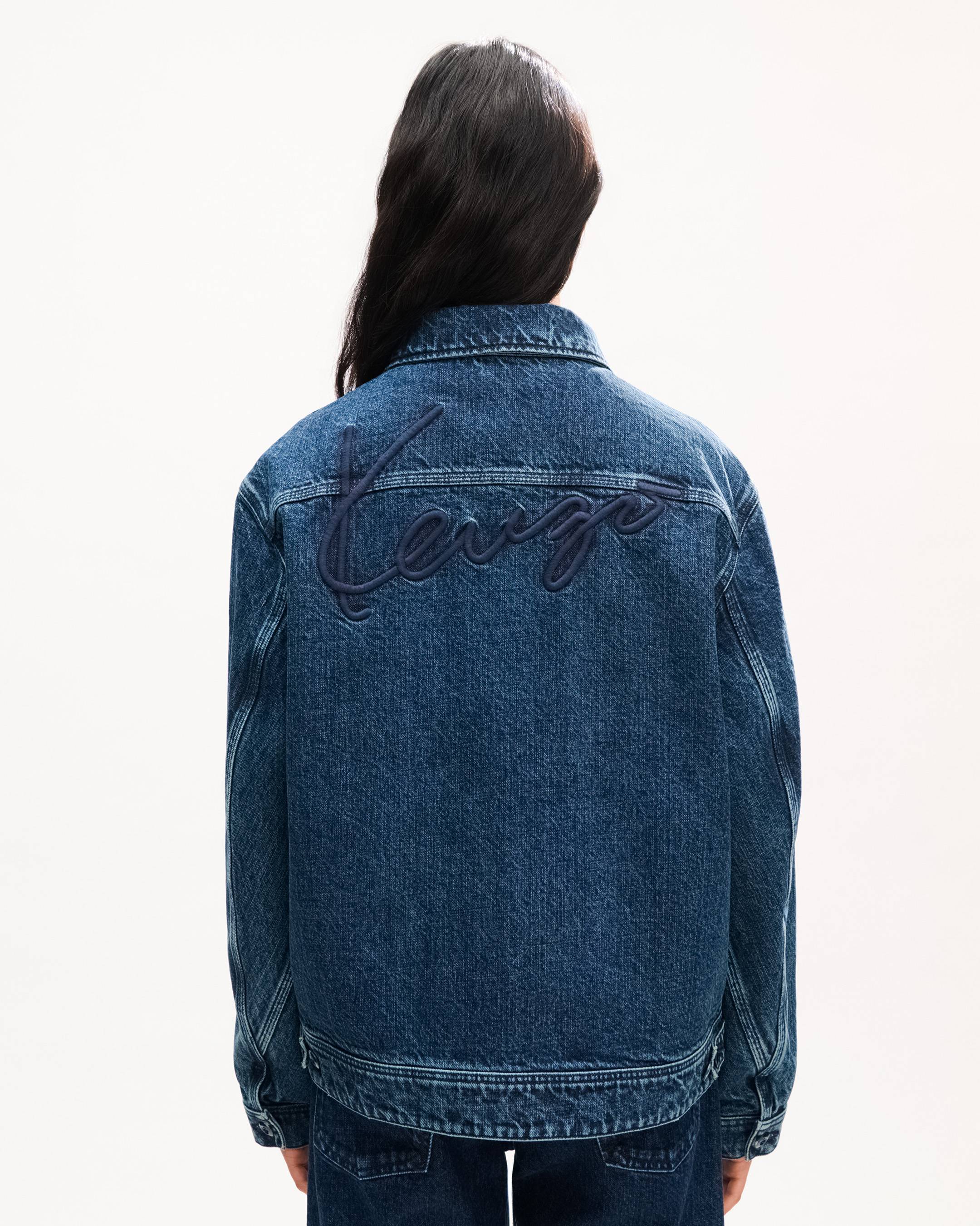 Unisex-&bdquo;KENZO Signature&ldquo;-Utility-Jacke aus japanischem Denim