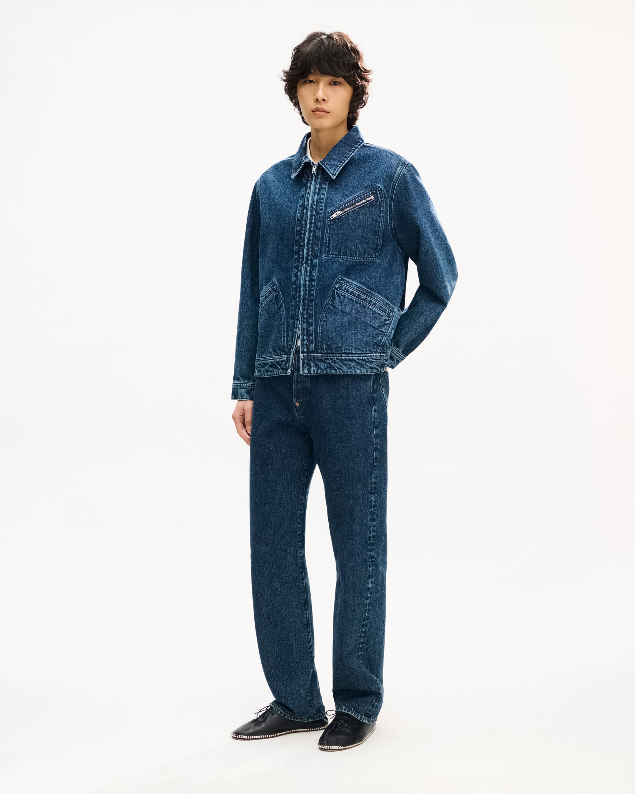 KENZO Signature' genderless utility jacket in japanese denim