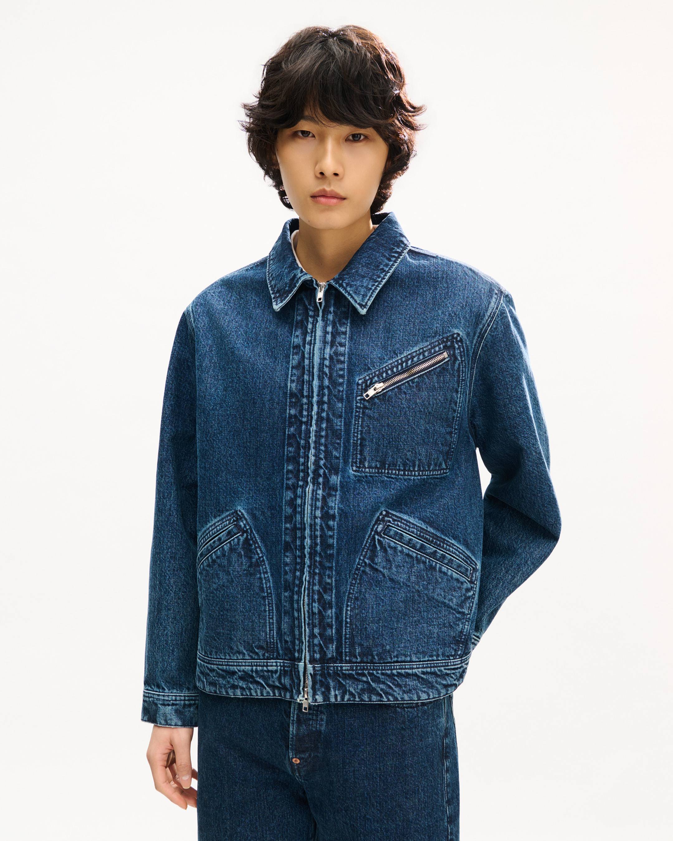 KENZO Signature' genderless utility jacket in japanese denim