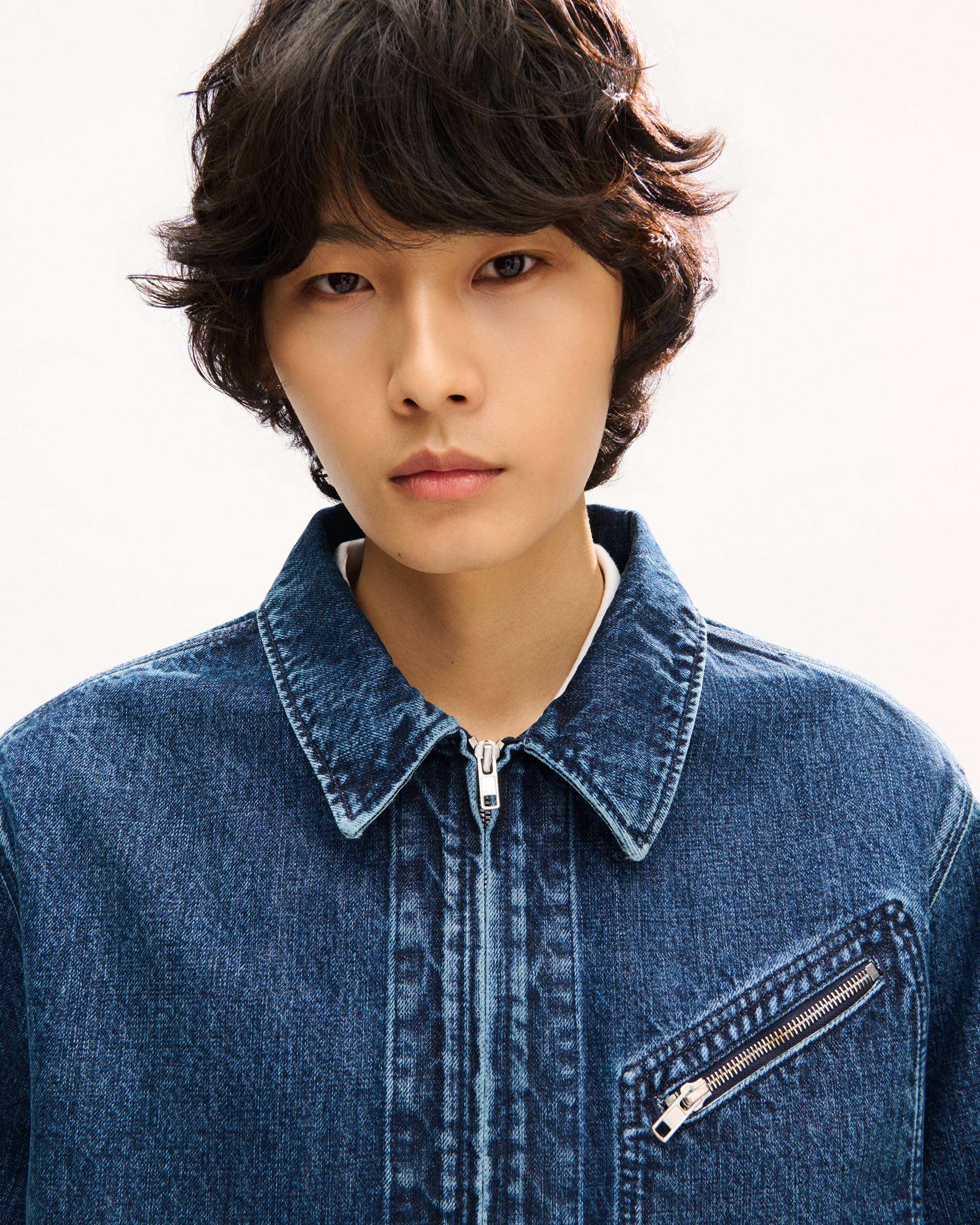 Unisex-&bdquo;KENZO Signature&ldquo;-Utility-Jacke aus japanischem Denim