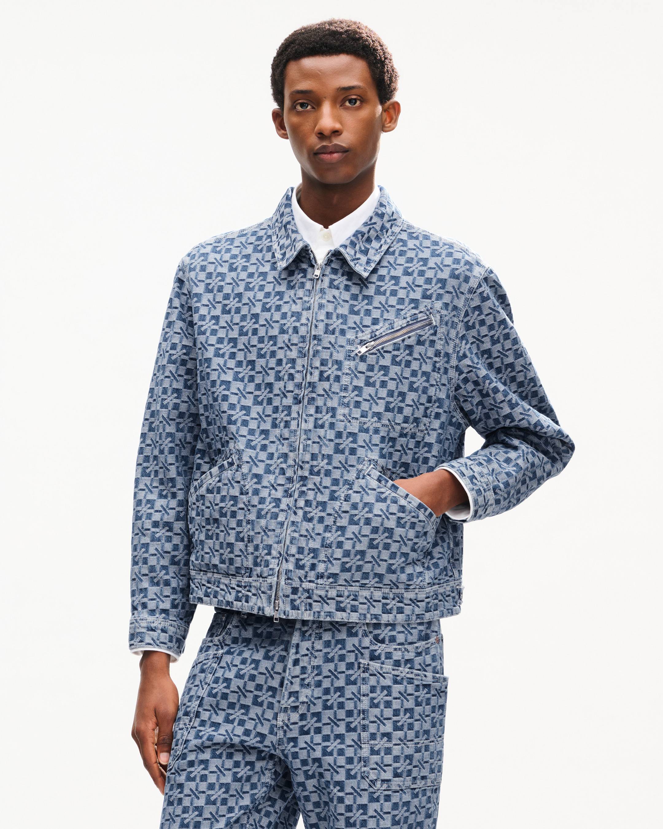Kenzogram' utility jacket in japanese denim | Men's | KENZO