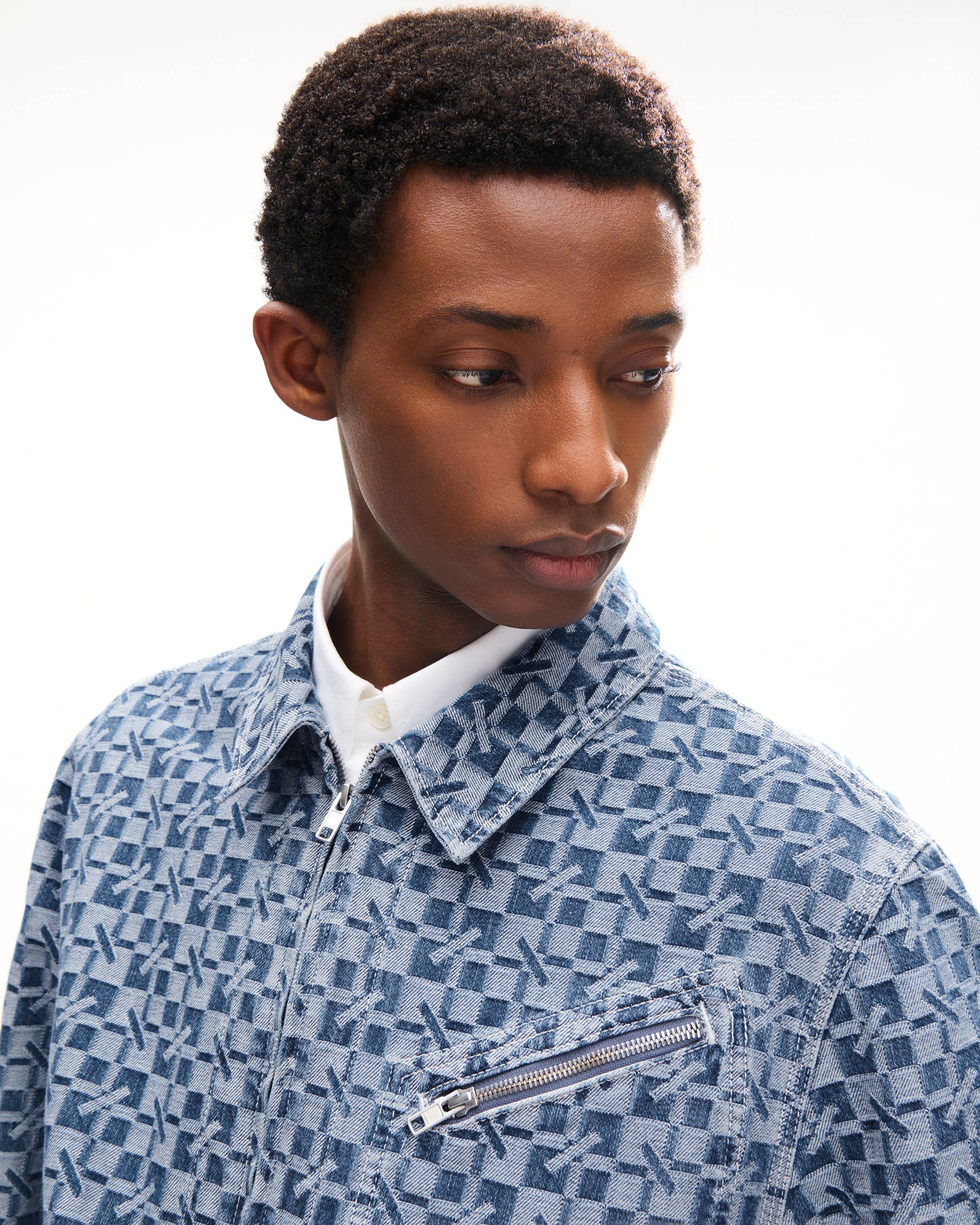 Kenzogram' utility jacket in japanese denim | Men's | KENZO