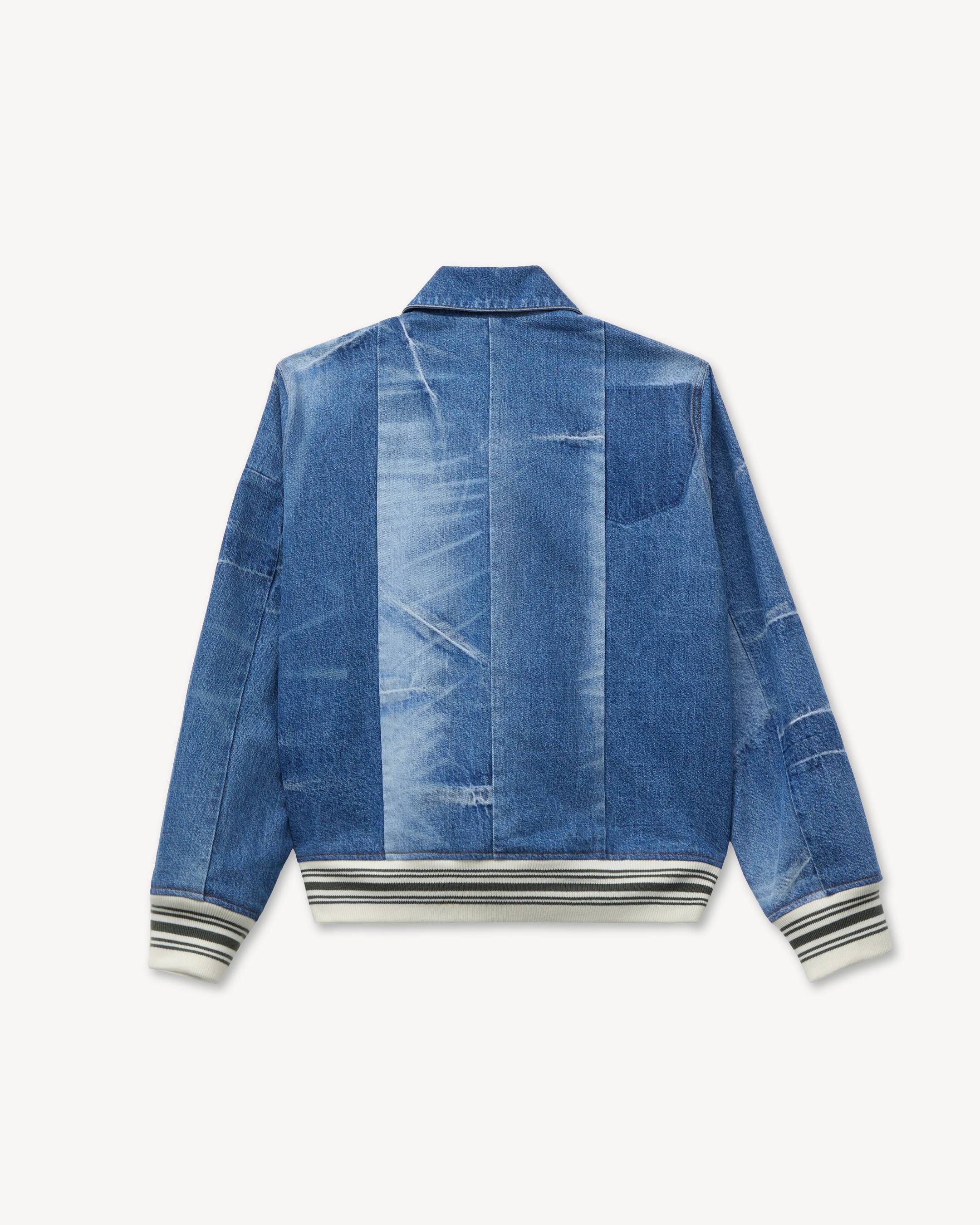 Unisex-Patchwork-Blouson aus japanischem Denim