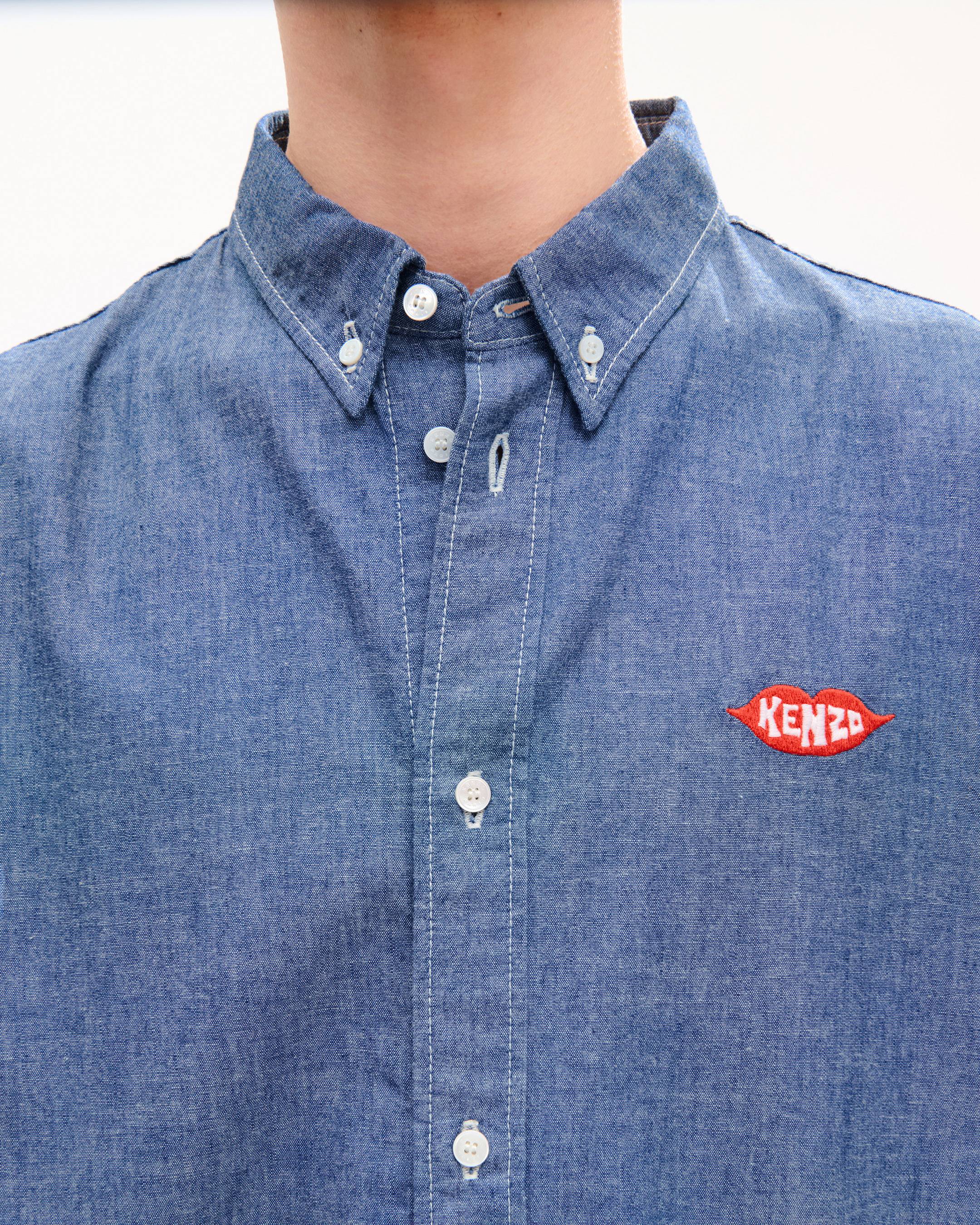 'KENZO Loves' casual short sleeve shirt in rinse chambray