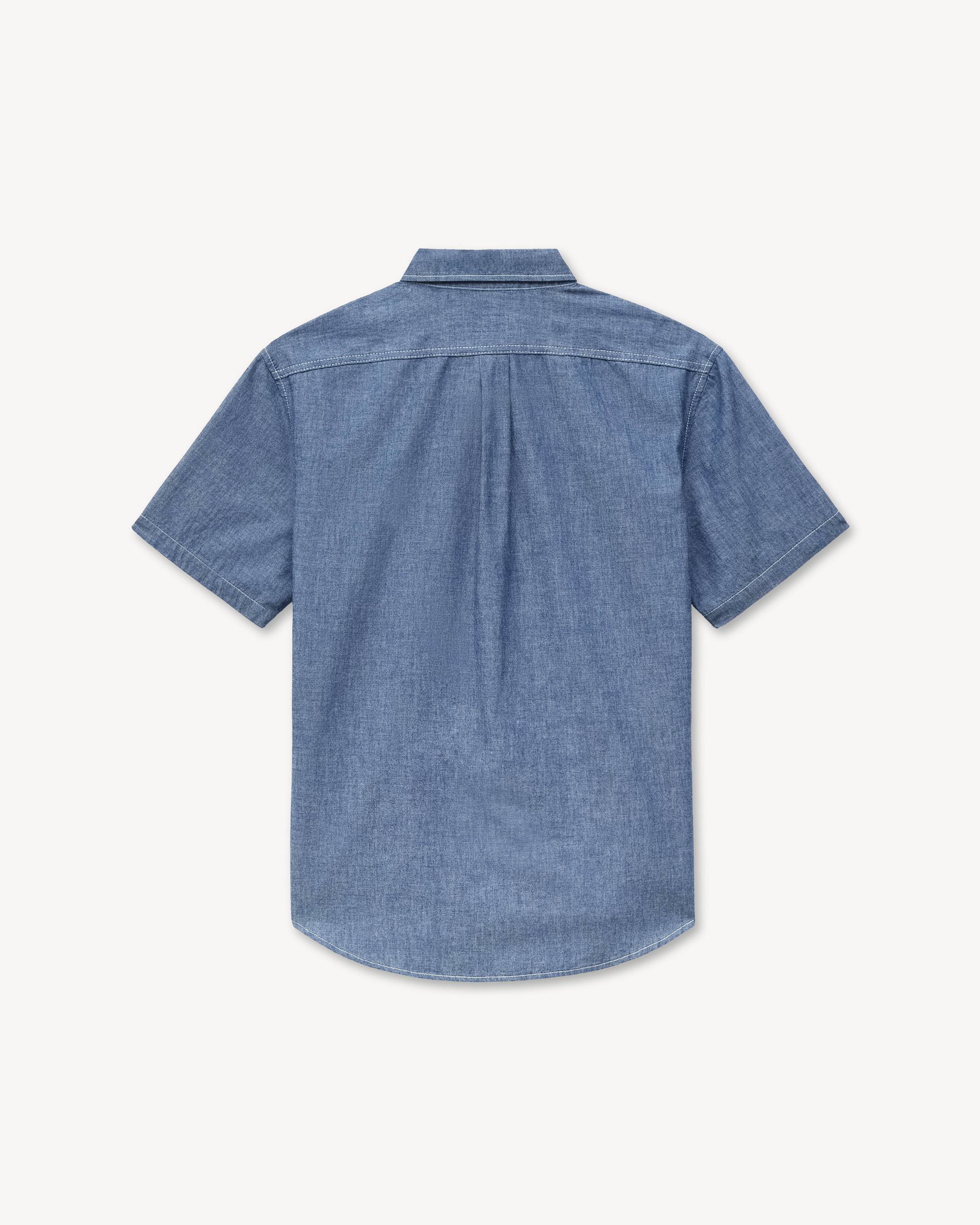 'KENZO Loves' casual short sleeve shirt in rinse chambray