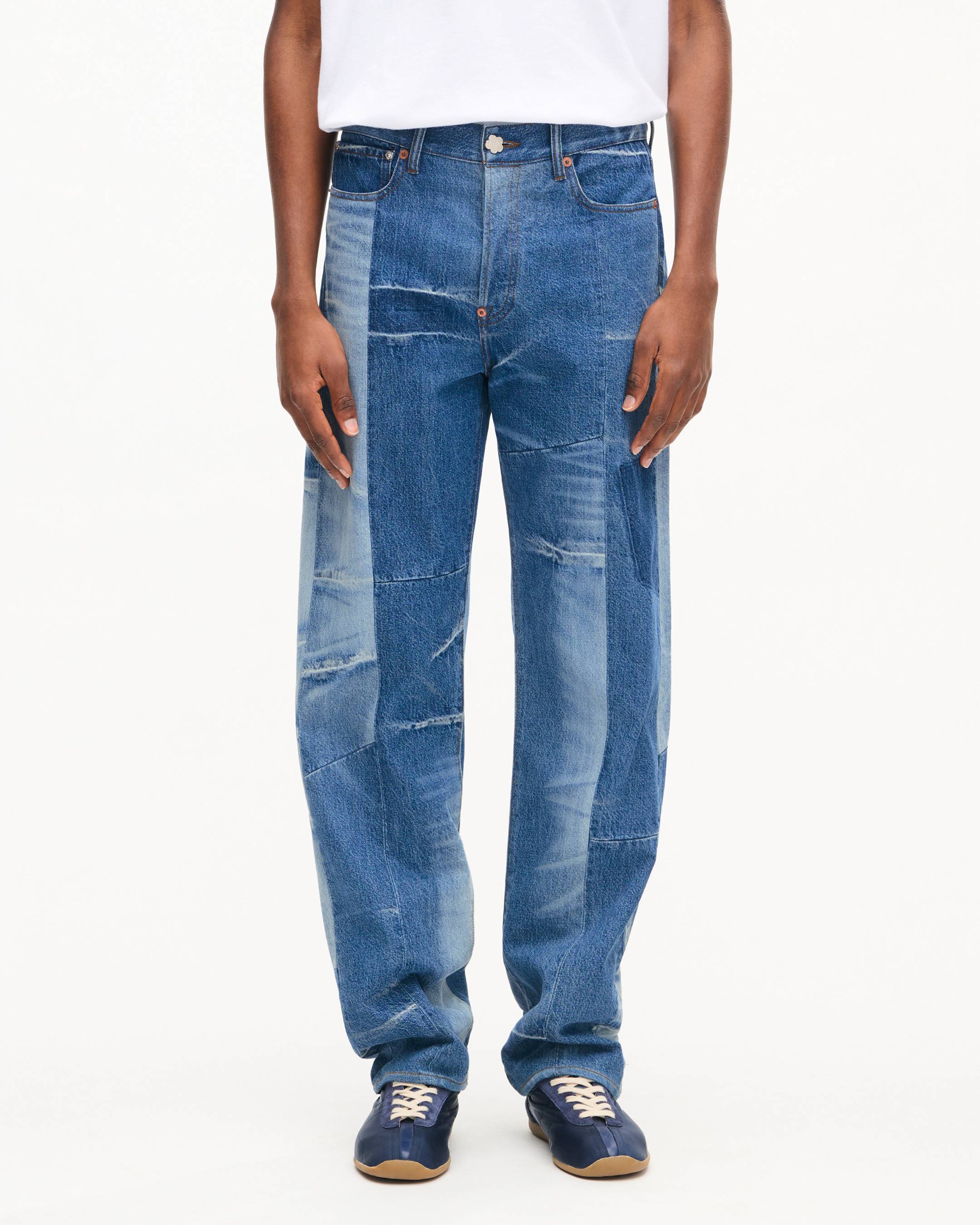Patchwork straight fit jeans in japanese denim | Men's | KENZO