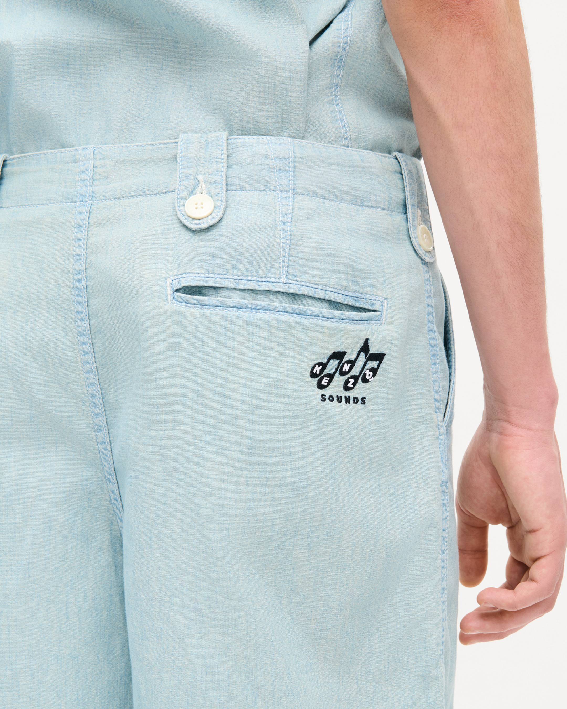 KENZO Sounds' cargo shorts in stone bleach chambray | Men's | KENZO