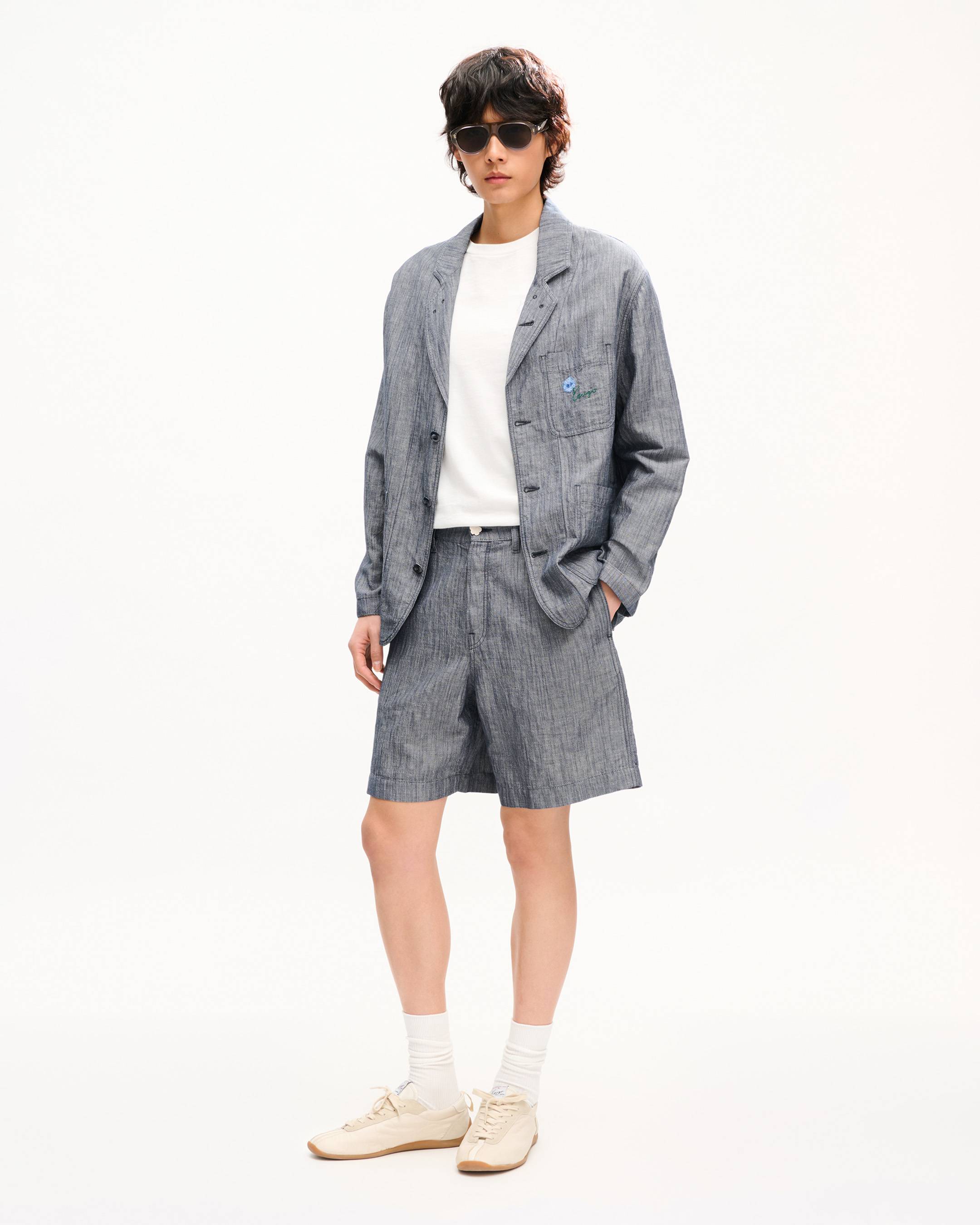 Short droit 'KENZO Tulip' en lin de coton