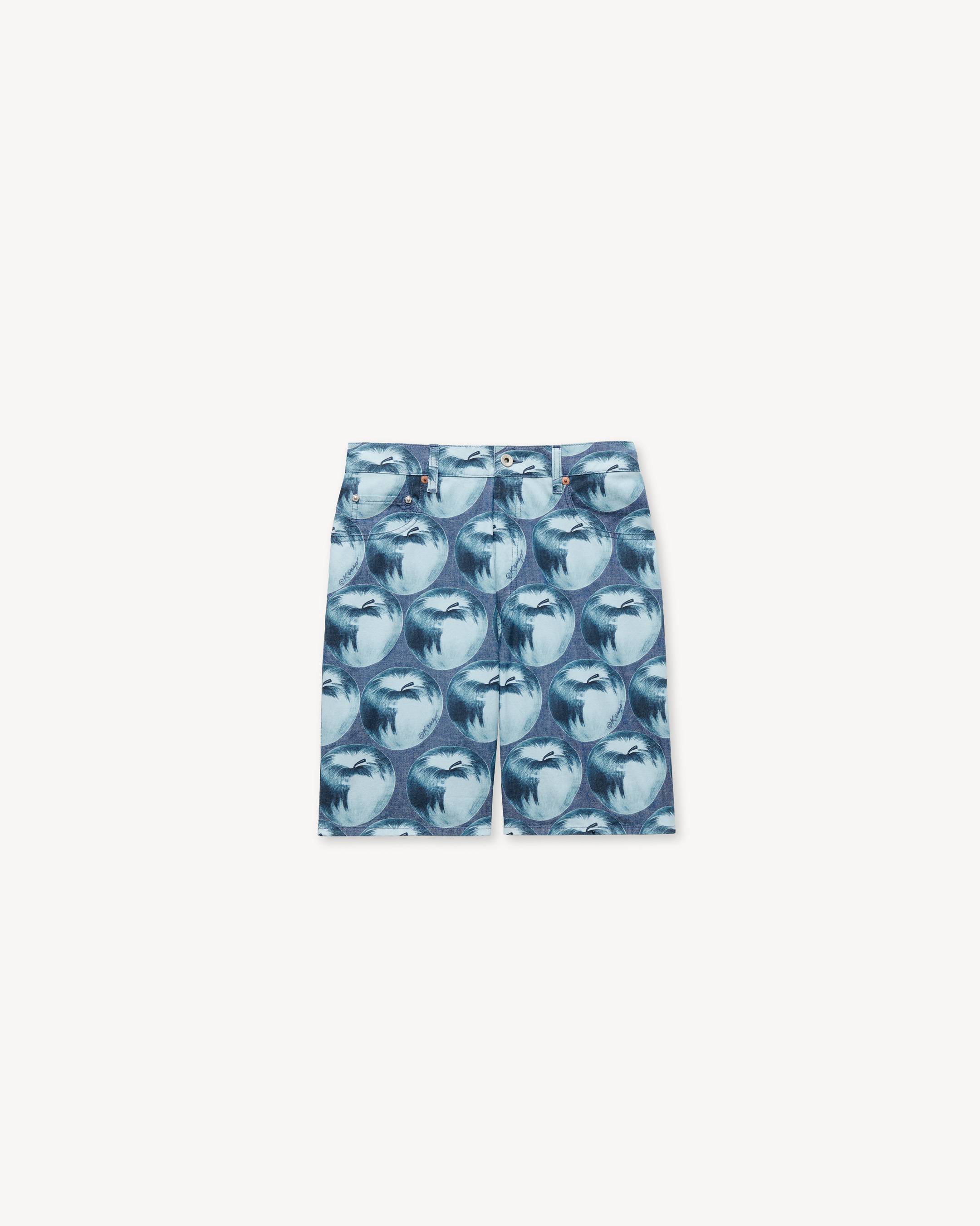 'KENZO Apple Pop' straight shorts in japanese denim