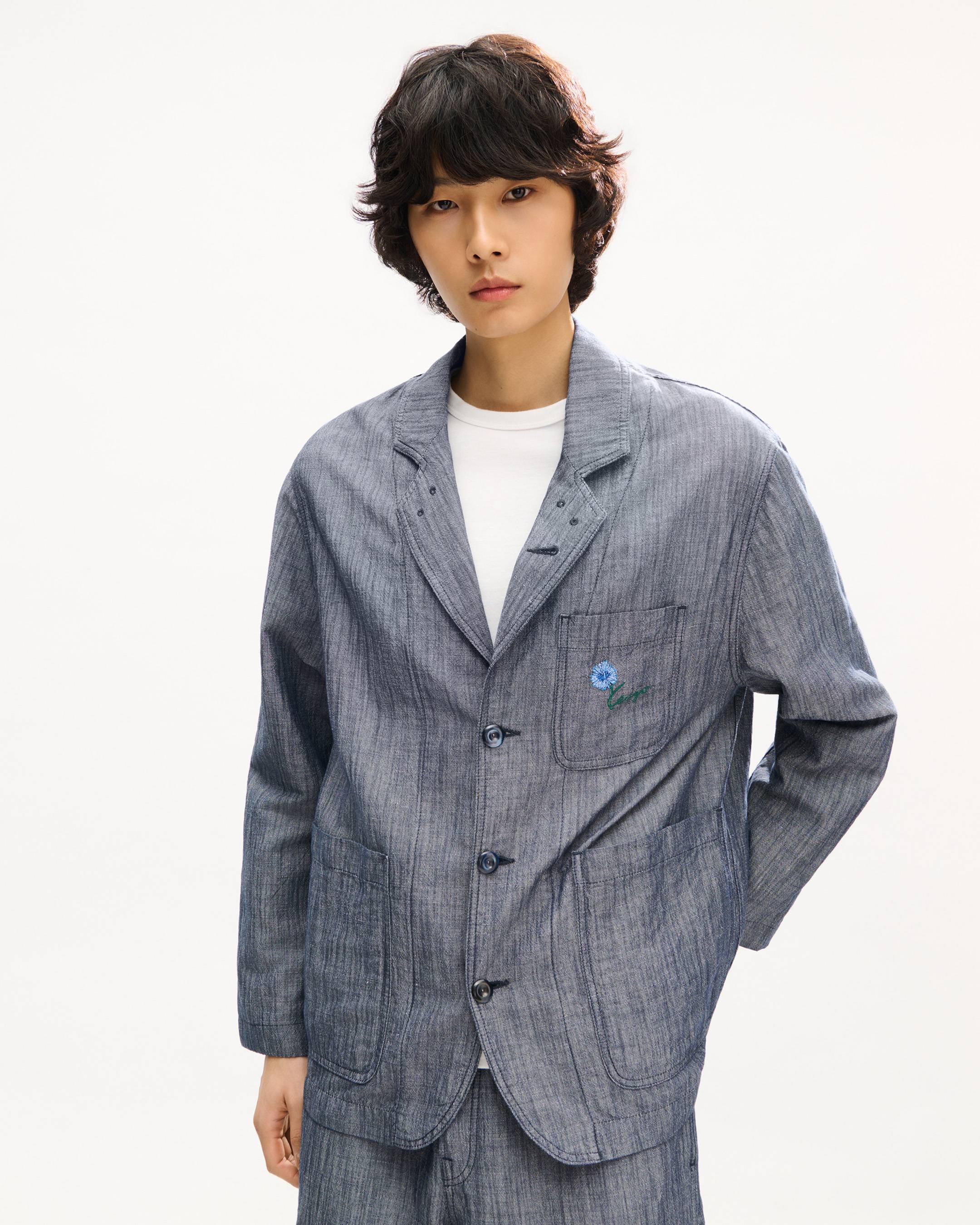 KENZO Tulip' light workwear jacket in cotton linen | Men's | KENZO