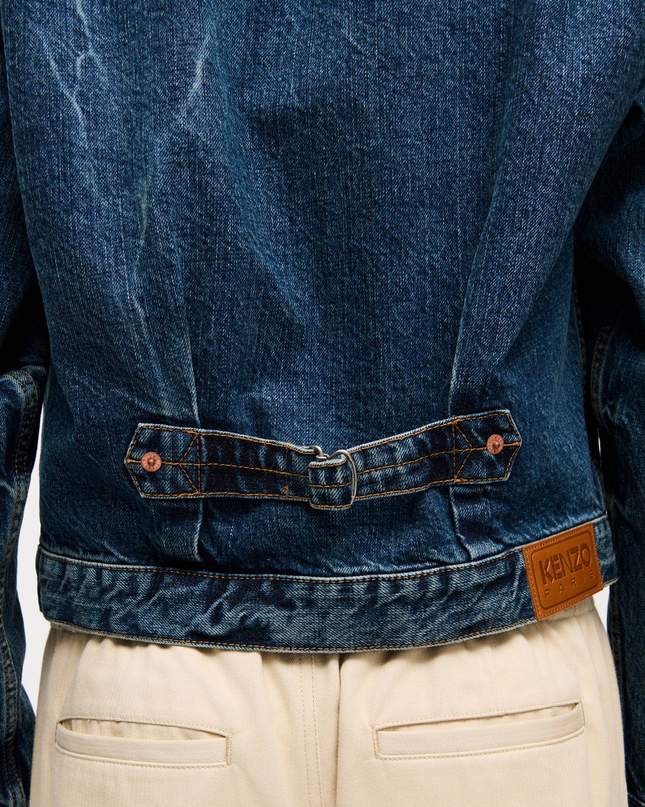 KENZO Wildflower' cropped pleated trucker jacket in japanese denim