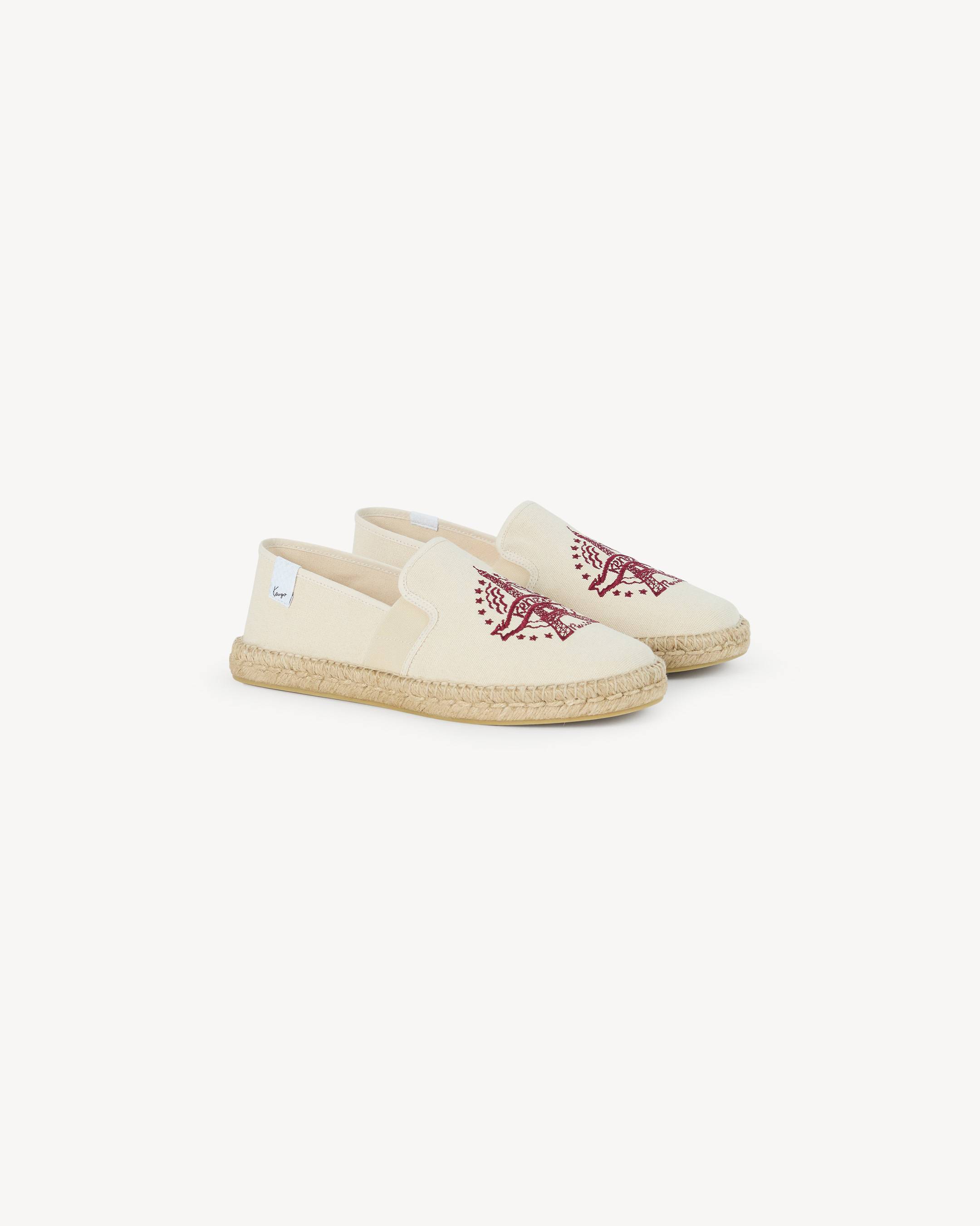 Espadrilles mit &bdquo;KENZO Eiffelturm-Design&ldquo; aus Canvas