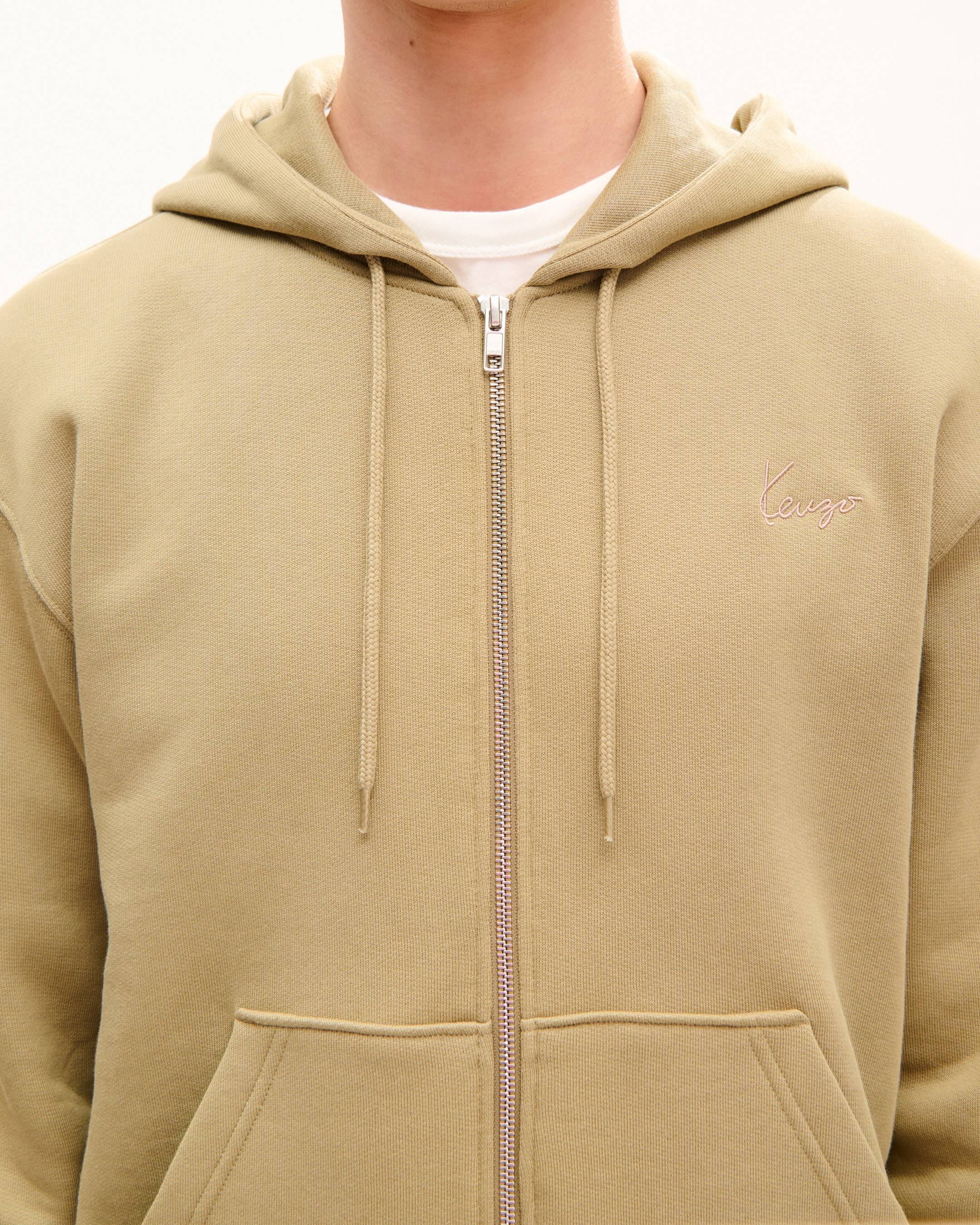 Hoodie mit &bdquo;KENZO Signature&ldquo;-Stickerei und Rei&szlig;verschluss aus Baumwolle