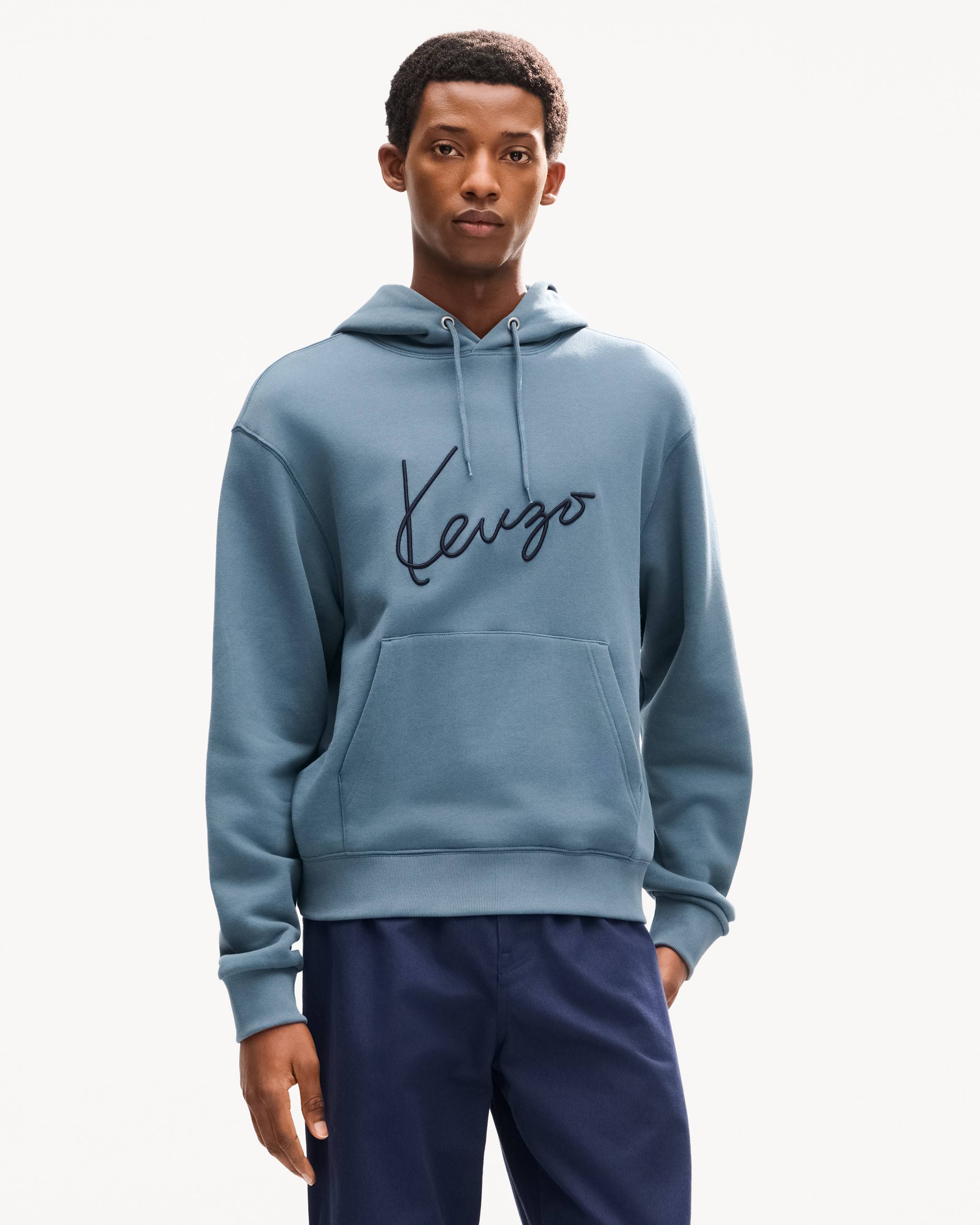 'KENZO Signature' embroidered hoodie in cotton