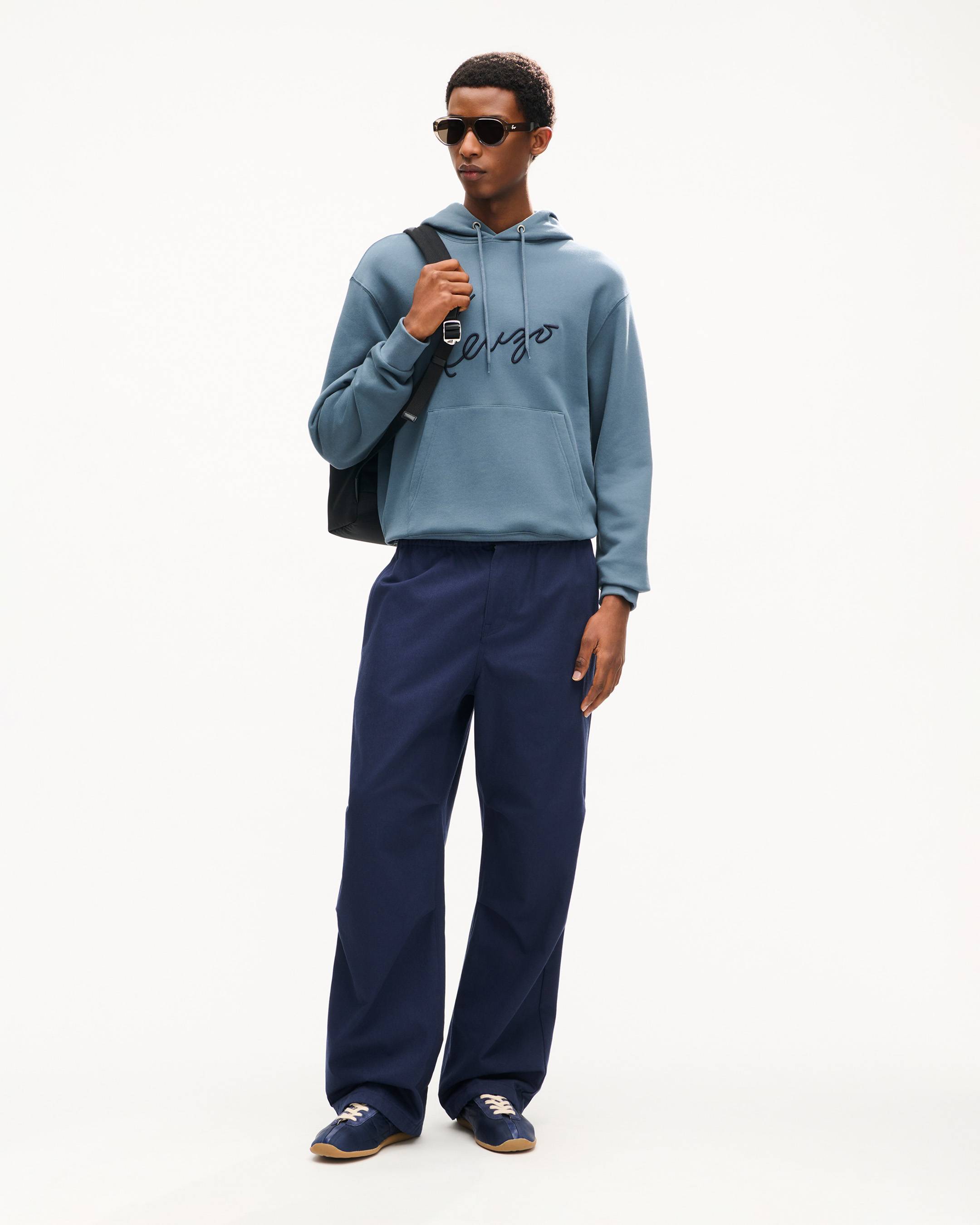 'KENZO Signature' embroidered hoodie in cotton