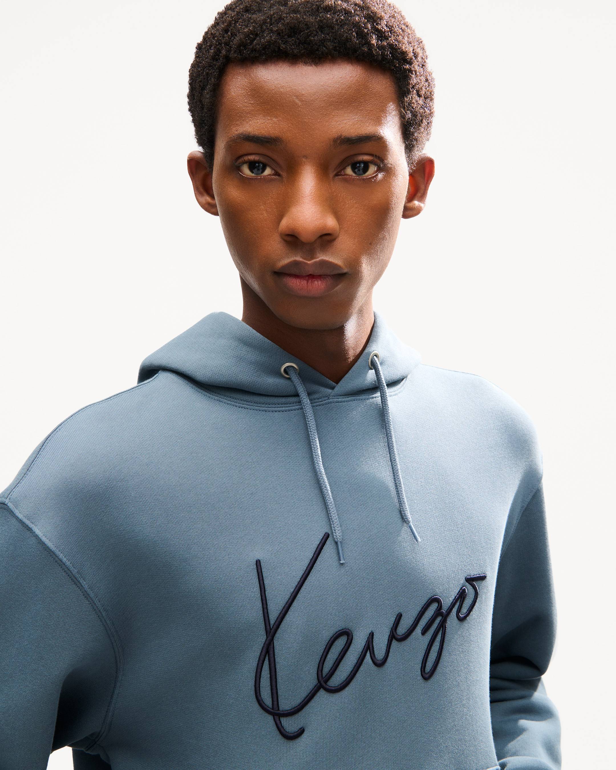 'KENZO Signature' embroidered hoodie in cotton