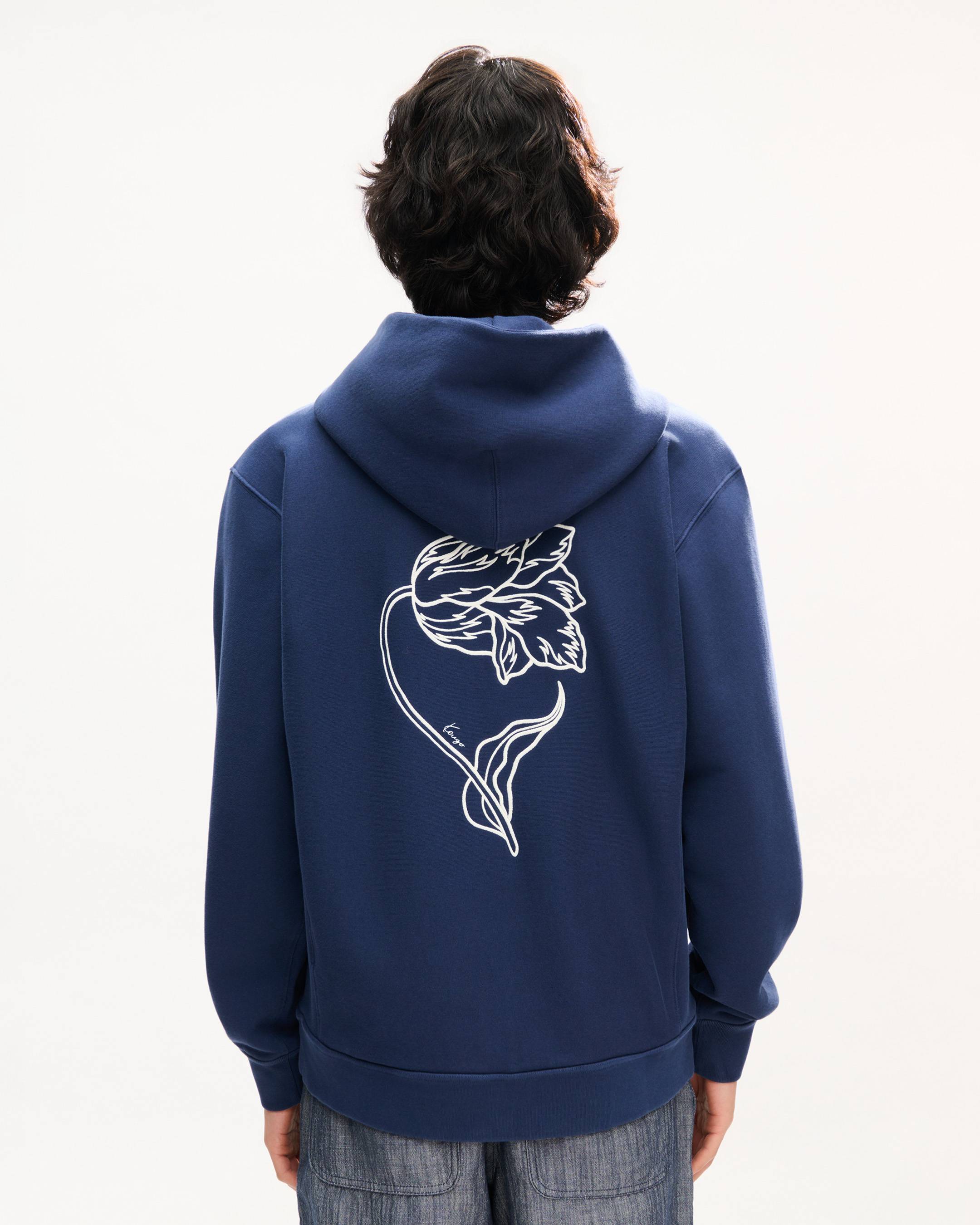 Sweatshirt &agrave; capuche zipp&eacute; brod&eacute; 'KENZO Tulip' en coton