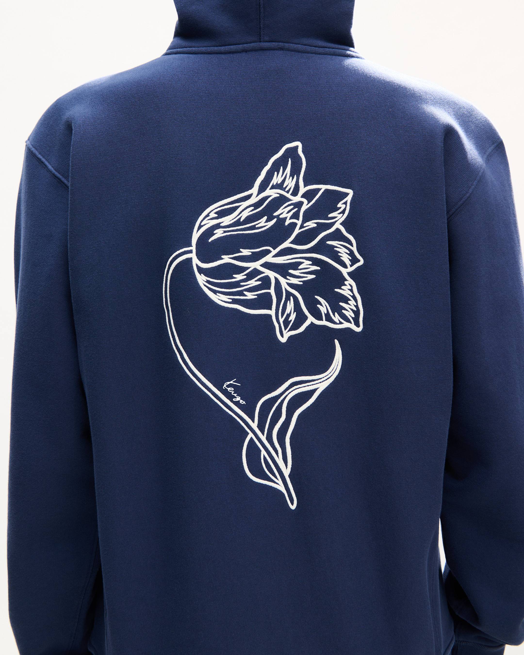 Sweatshirt &agrave; capuche zipp&eacute; brod&eacute; 'KENZO Tulip' en coton