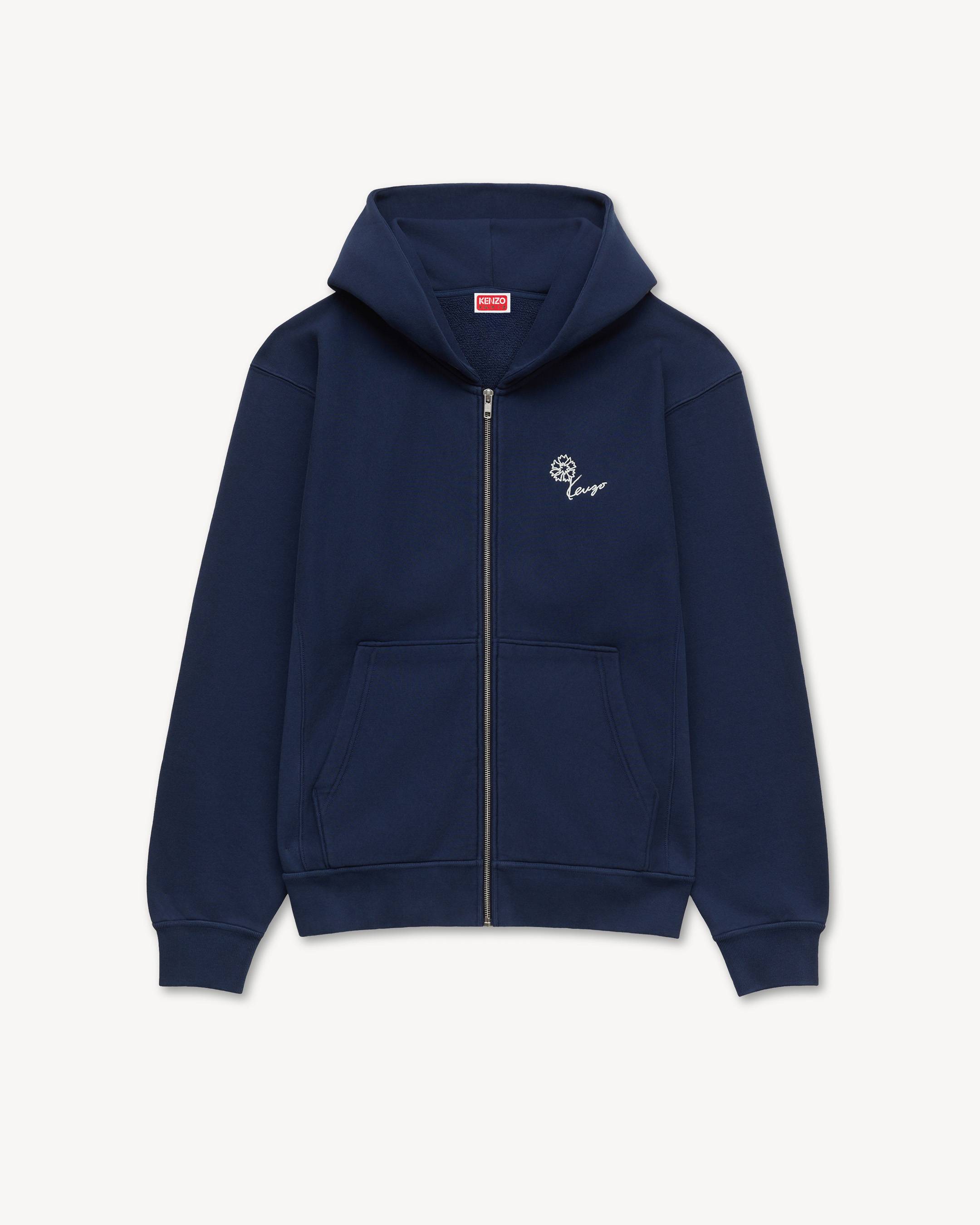 Sweatshirt &agrave; capuche zipp&eacute; brod&eacute; 'KENZO Tulip' en coton