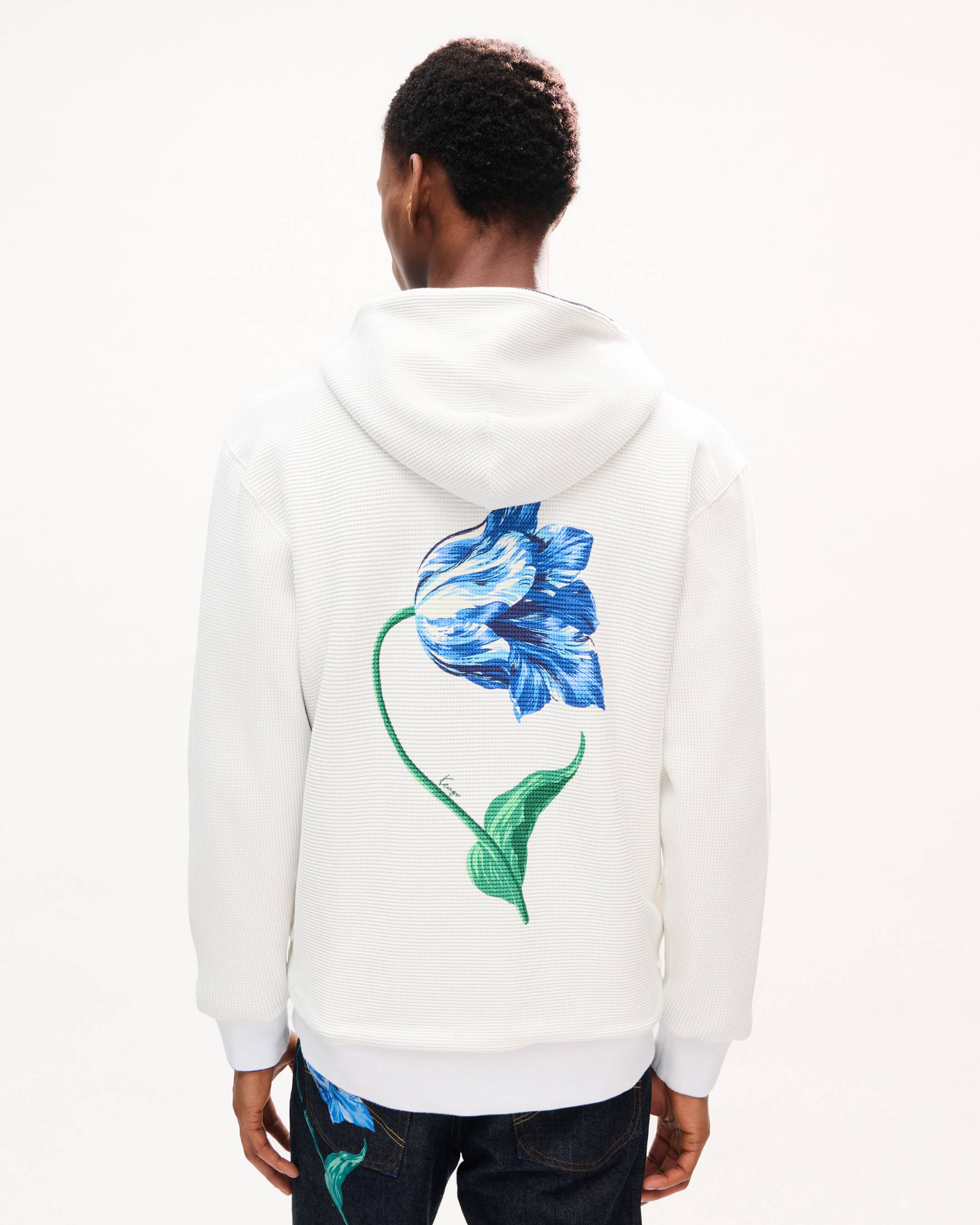 KENZO Tulip' reversible zip up hoodie in cotton | Men's | KENZO