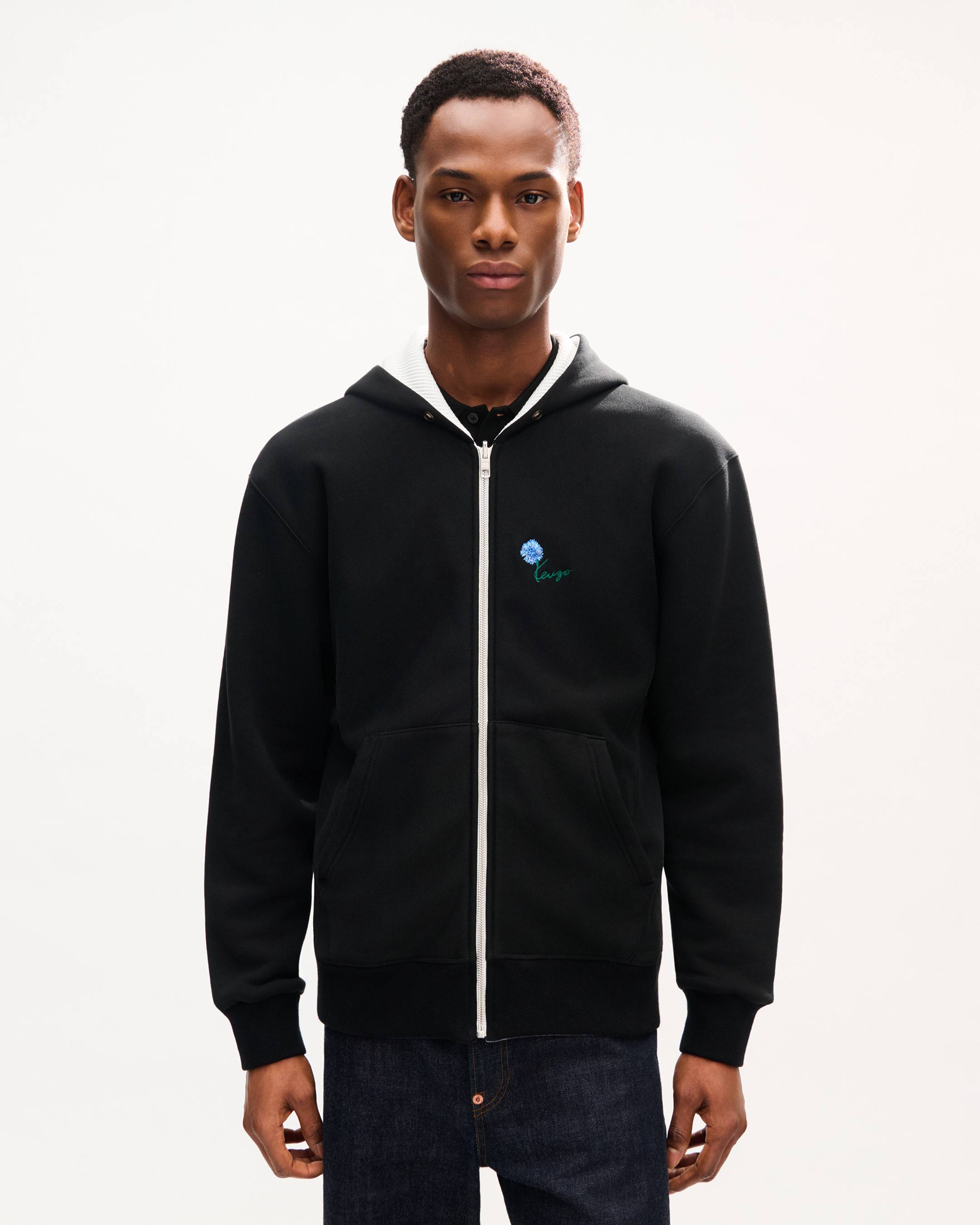 Sweatshirt &agrave; capuche zipp&eacute; r&eacute;versible 'KENZO Tulip' en coton