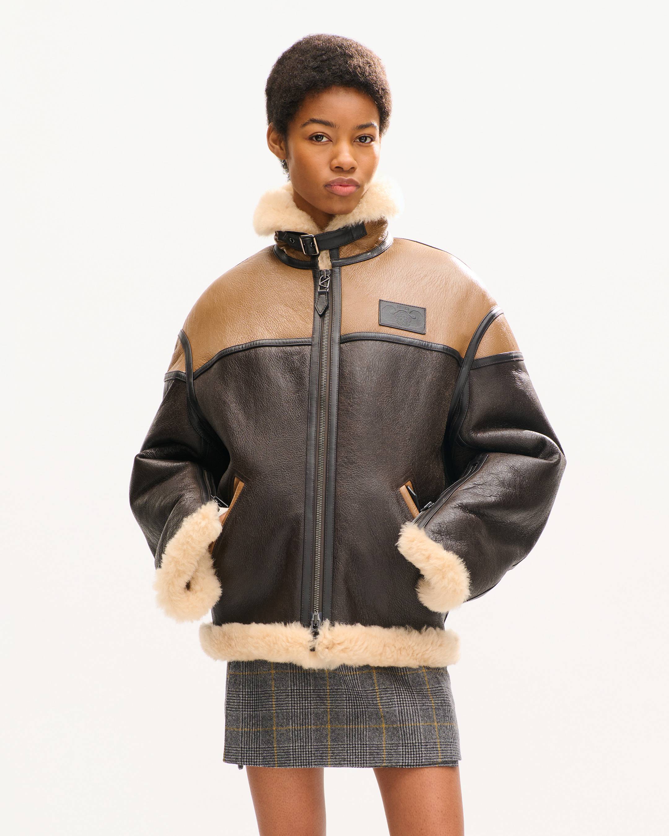 KENZO Flying Boke' ユニセックス ブルゾン イン シープ シアリング