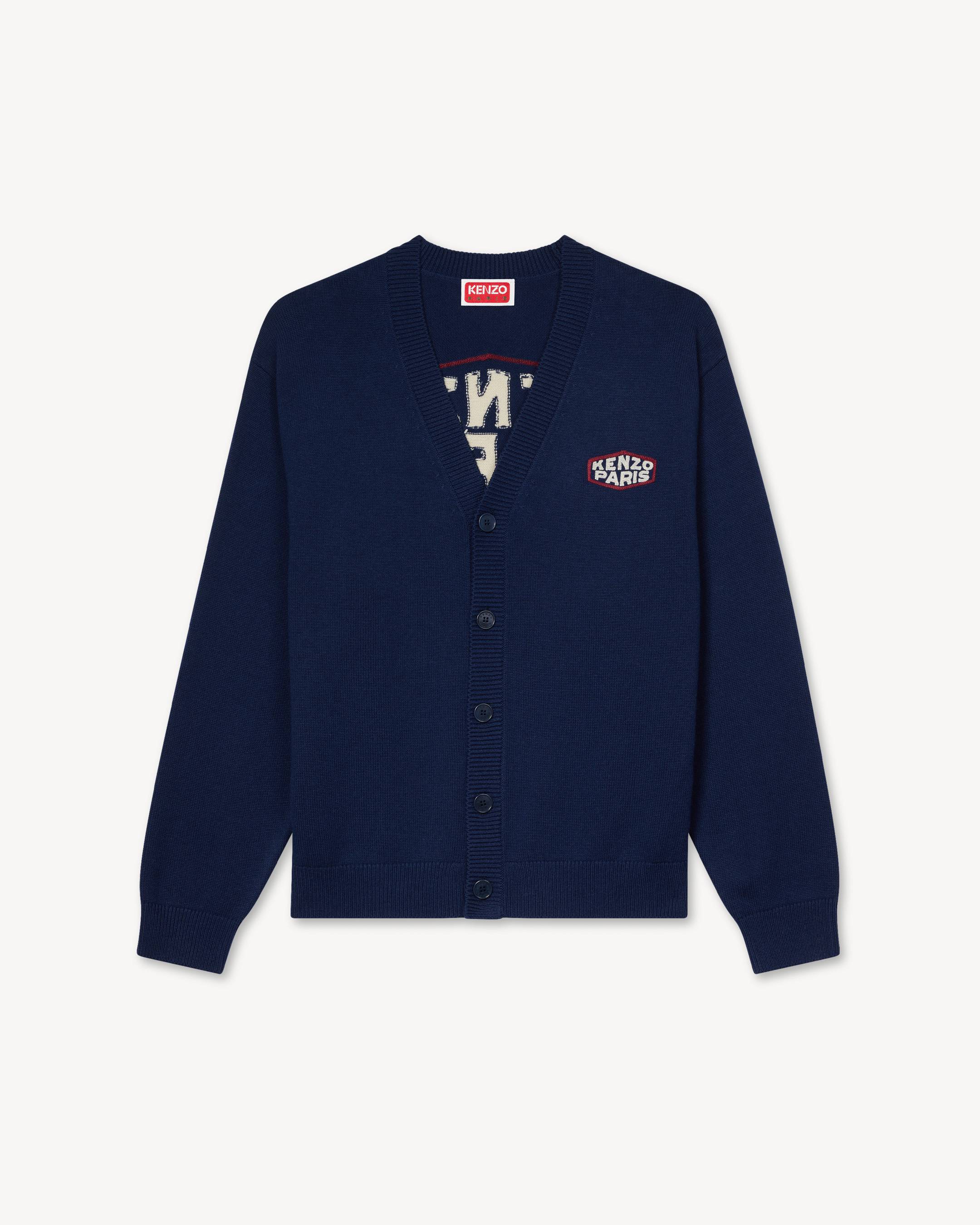 Strickjacke aus Wolle und Baumwolle mit &bdquo;KENZO Paris Frame&ldquo;-Stickerei