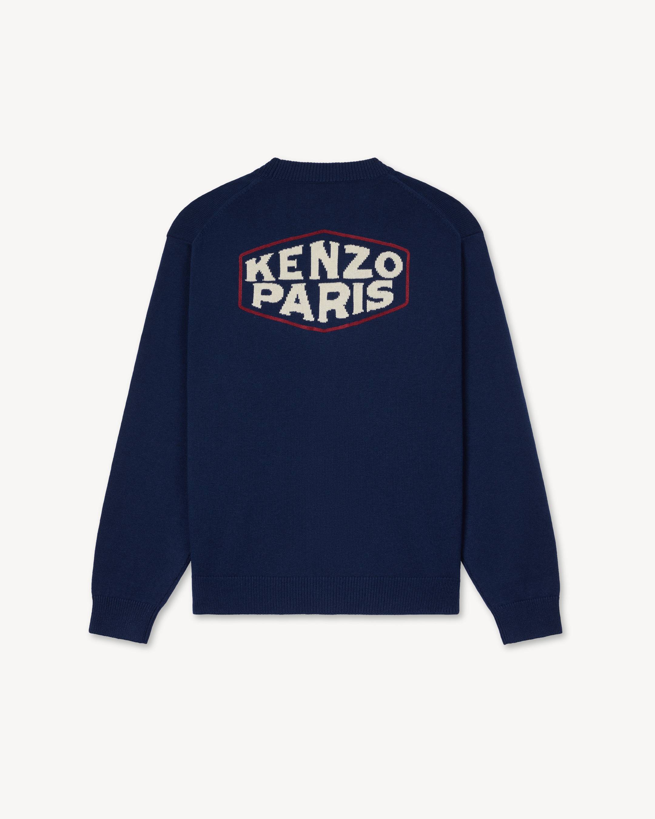 Strickjacke aus Wolle und Baumwolle mit &bdquo;KENZO Paris Frame&ldquo;-Stickerei