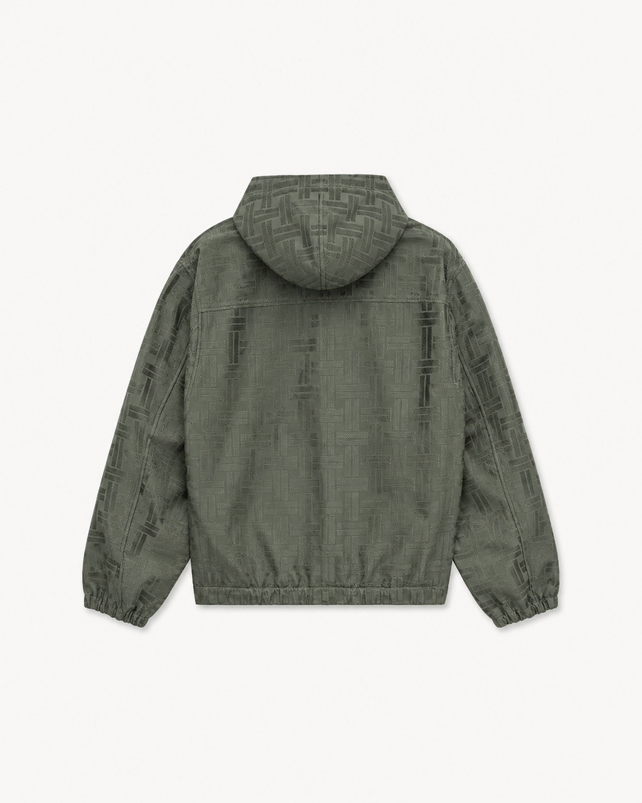 'KENZO Weave' hooded shirt in cotton jacquard