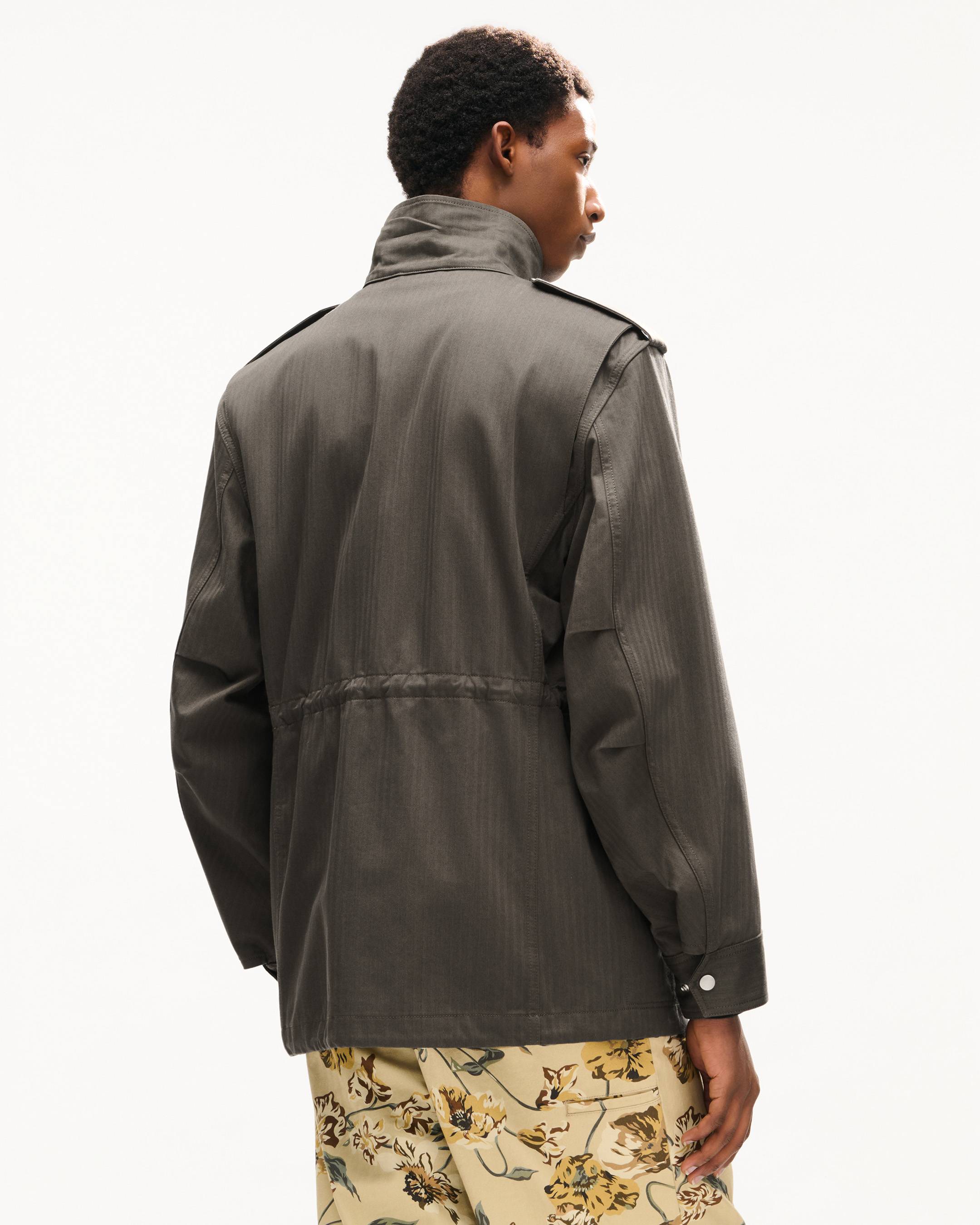 'KENZO Paris Emblem' military jacket in herringbone cotton