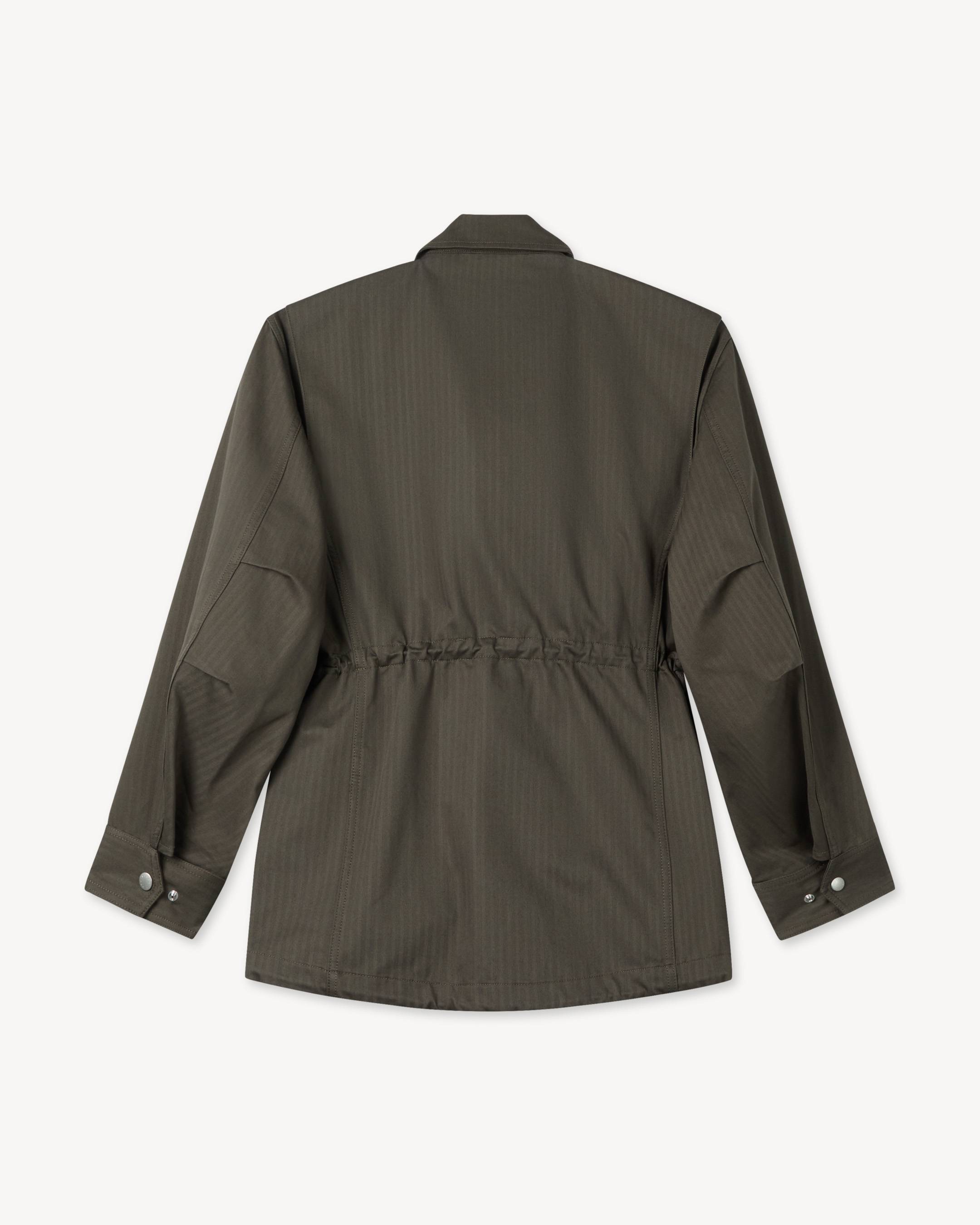 'KENZO Paris Emblem' military jacket in herringbone cotton