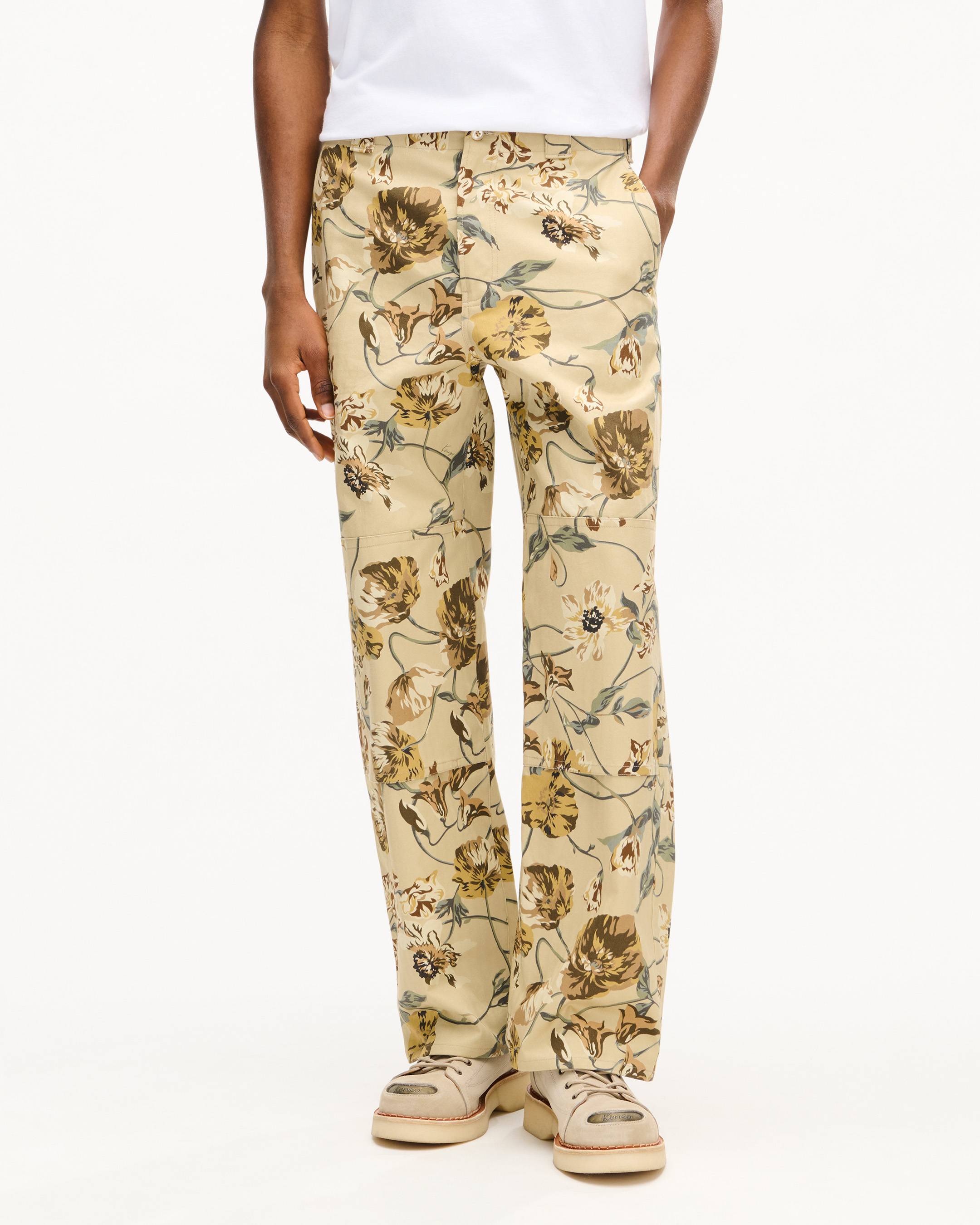 'KENZO Wildflower' double knee chino in herringbone cotton