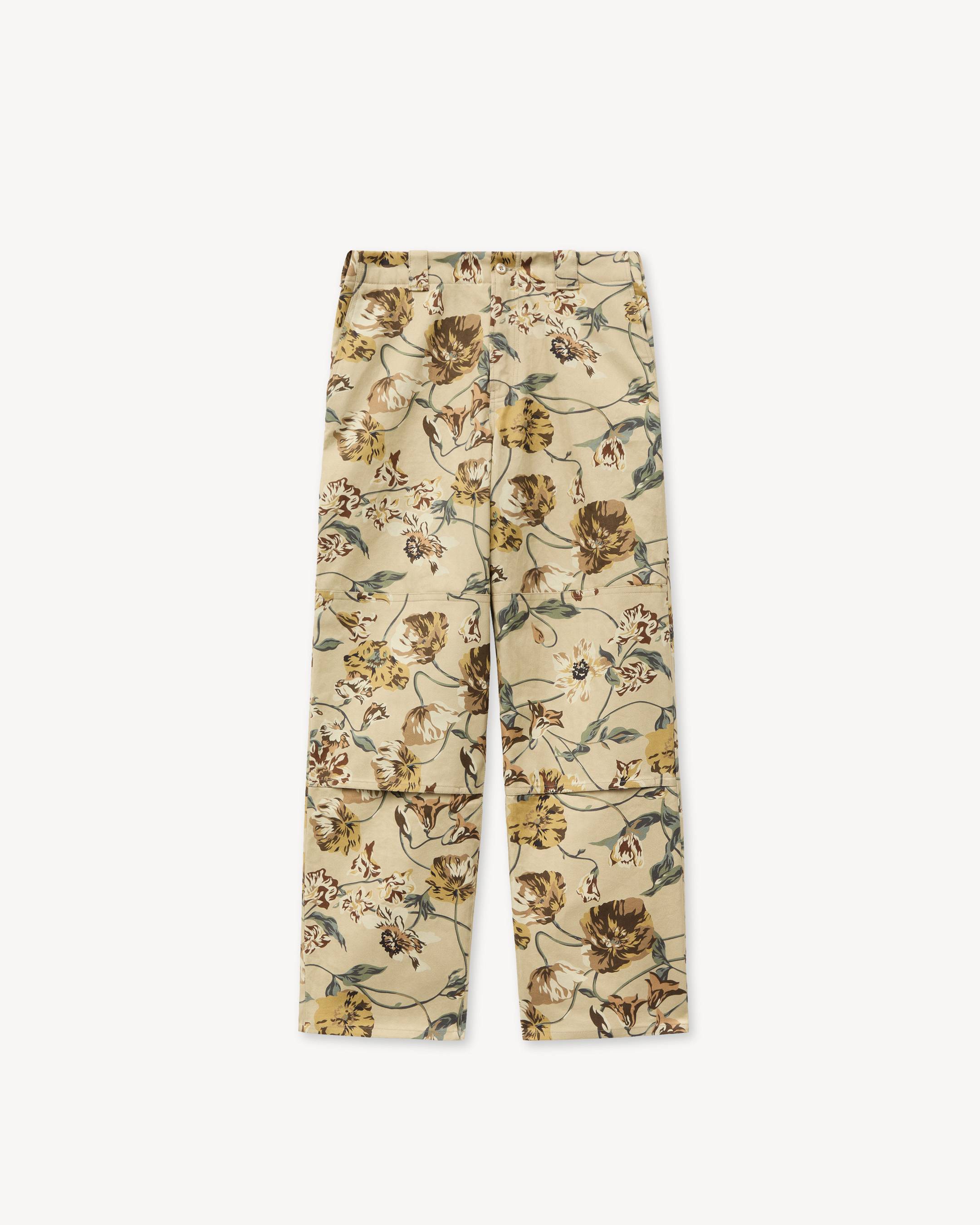 'KENZO Wildflower' double knee chino in herringbone cotton