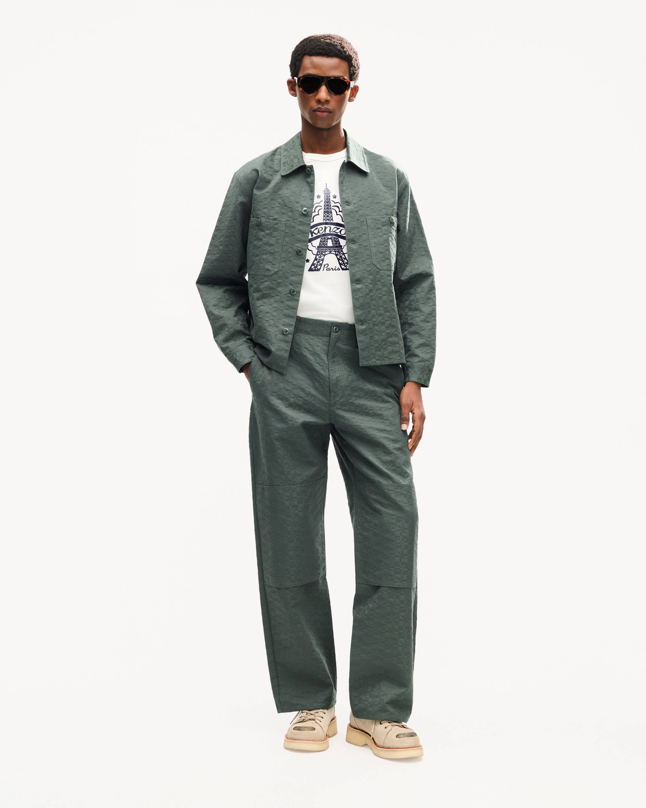 Pantal&oacute;n chino con rodillas reforzadas de algod&oacute;n 'Kenzogram'