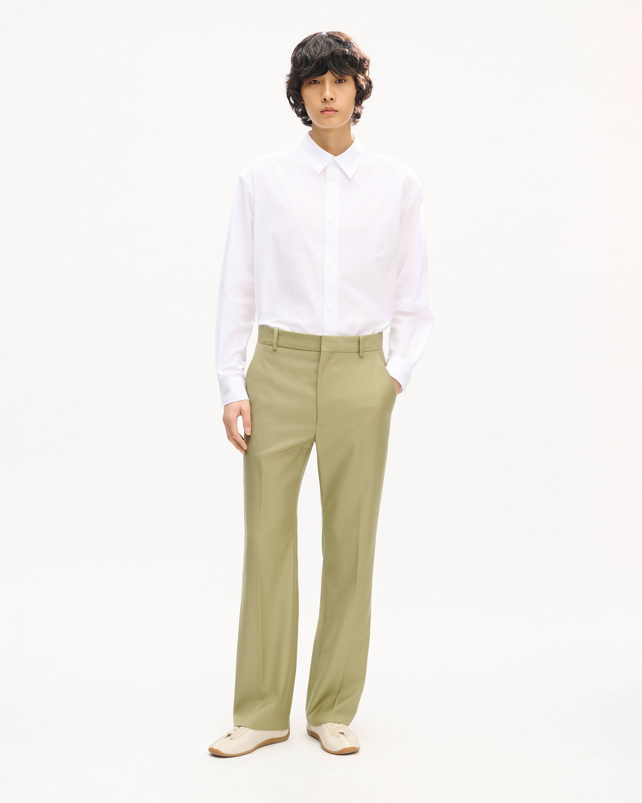 Pantalon de costume droit en laine vierge