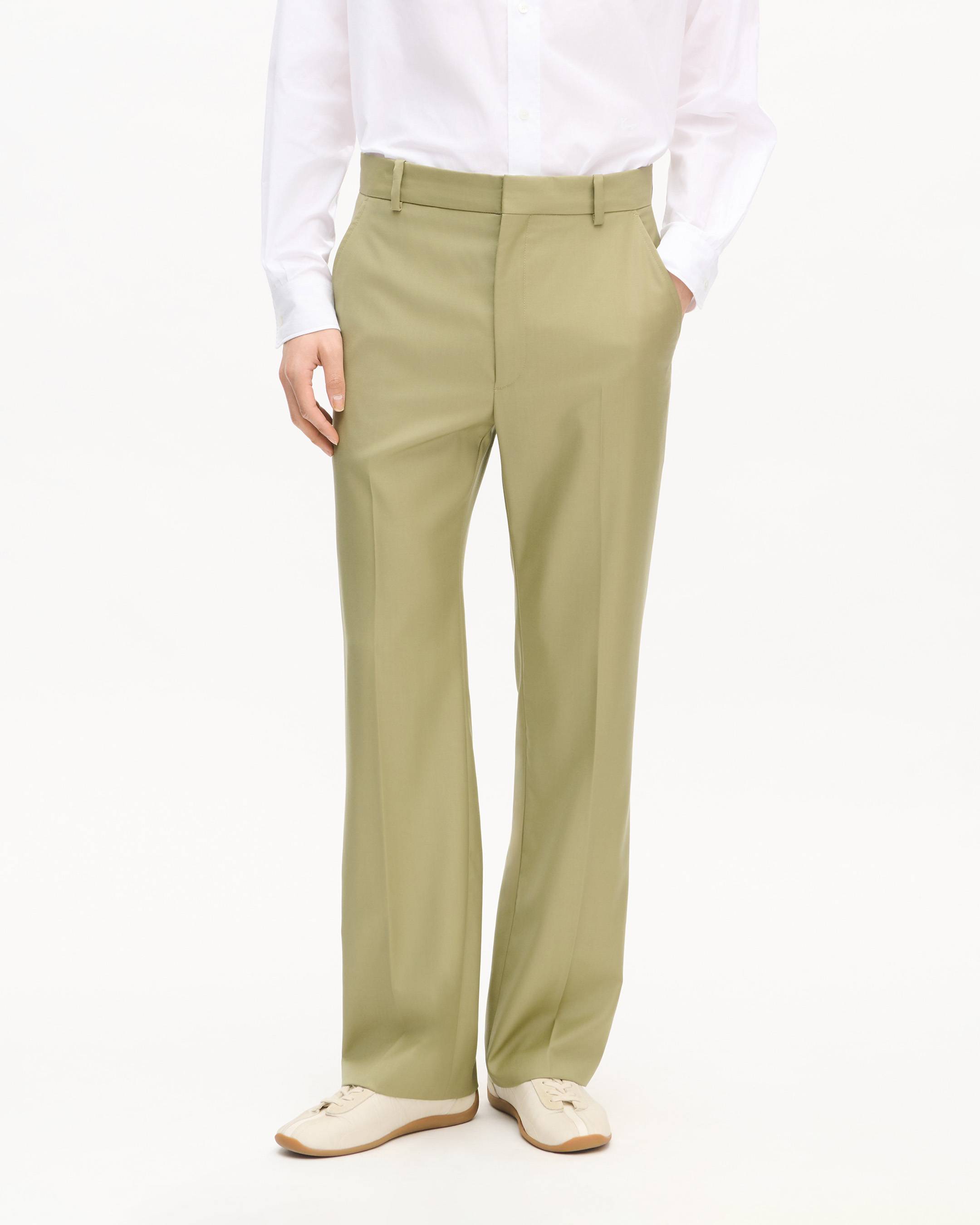 Pantalon de costume droit en laine vierge