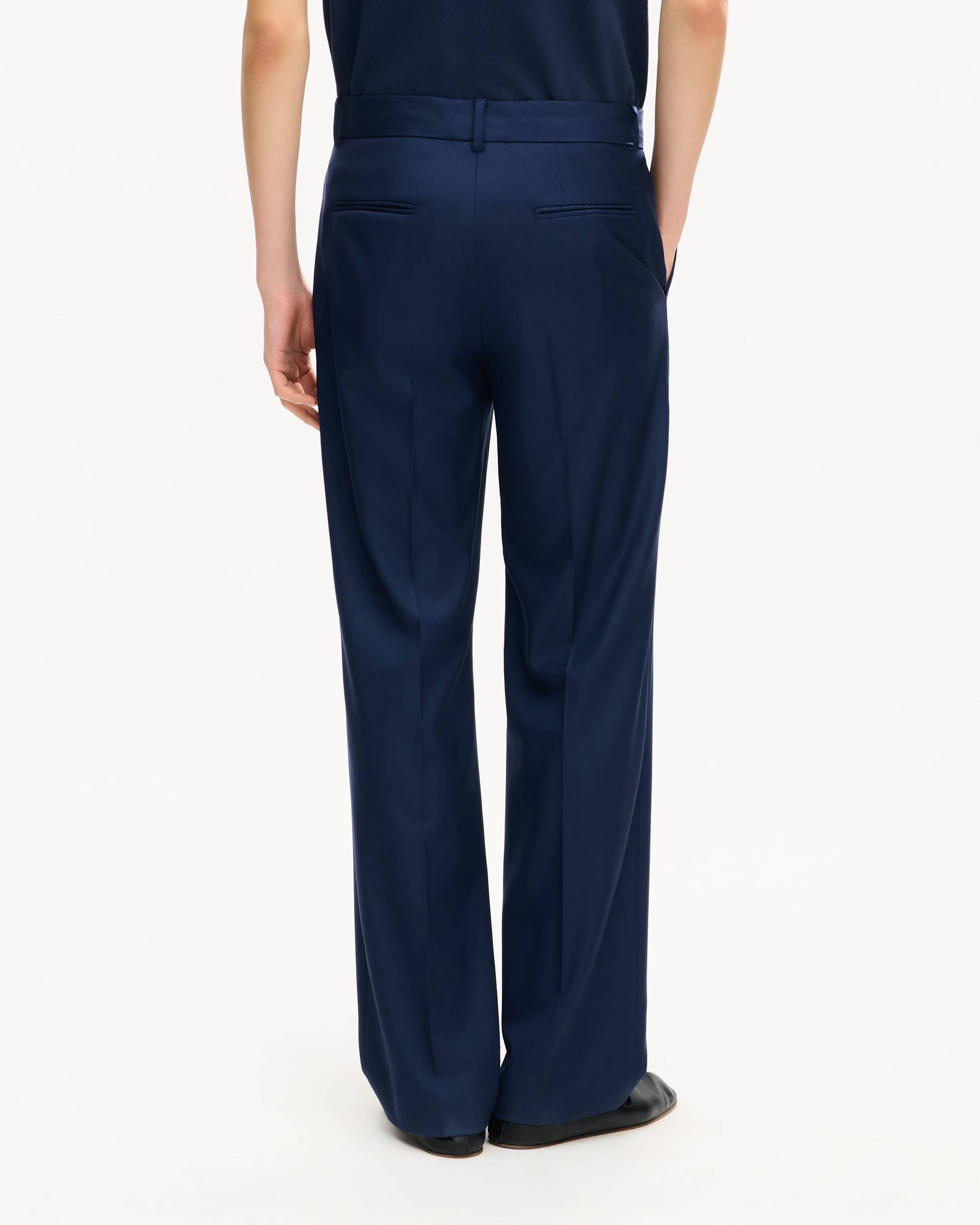Pantalon de costume droit en laine vierge