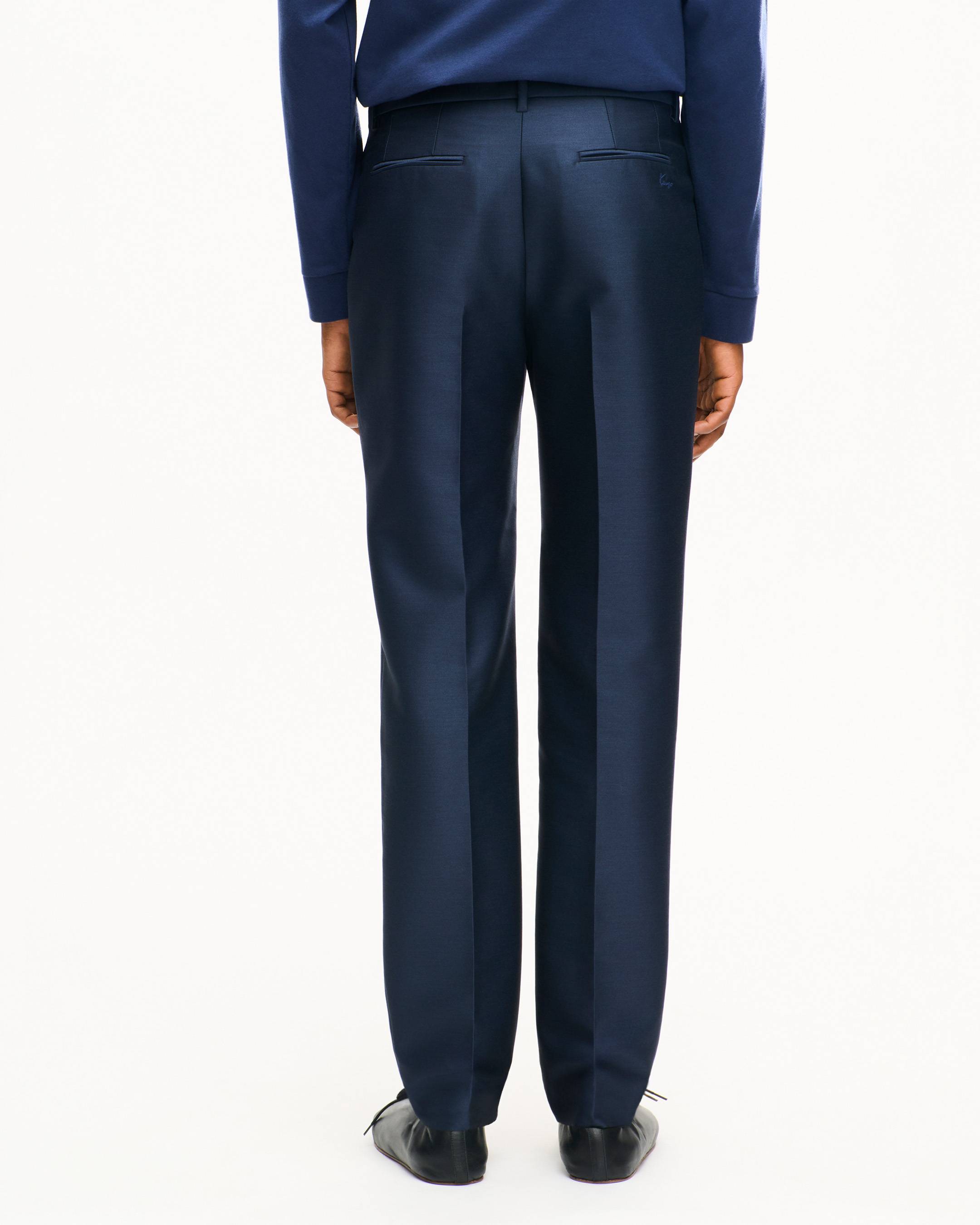 Tapered tailored pants in virgin wool and silk