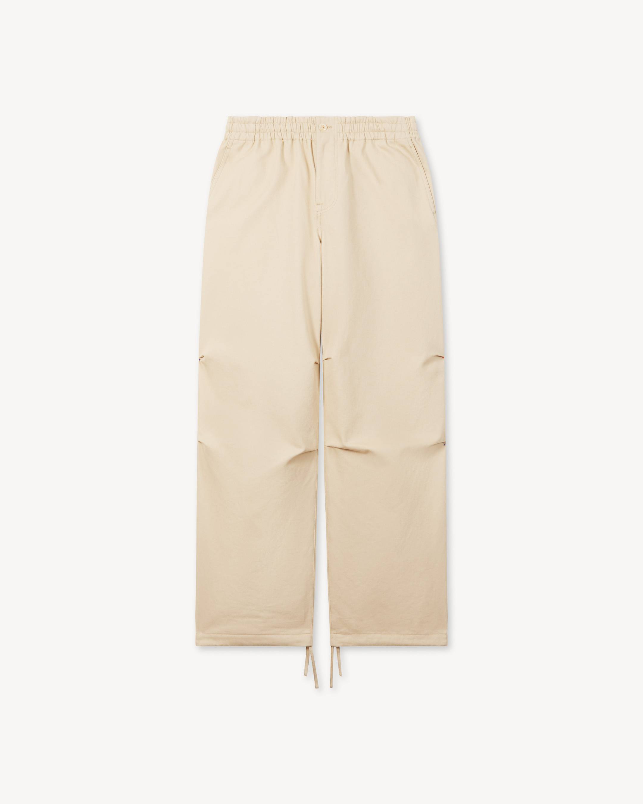 エラスティック パンツ イン ヘリンボーン コットン