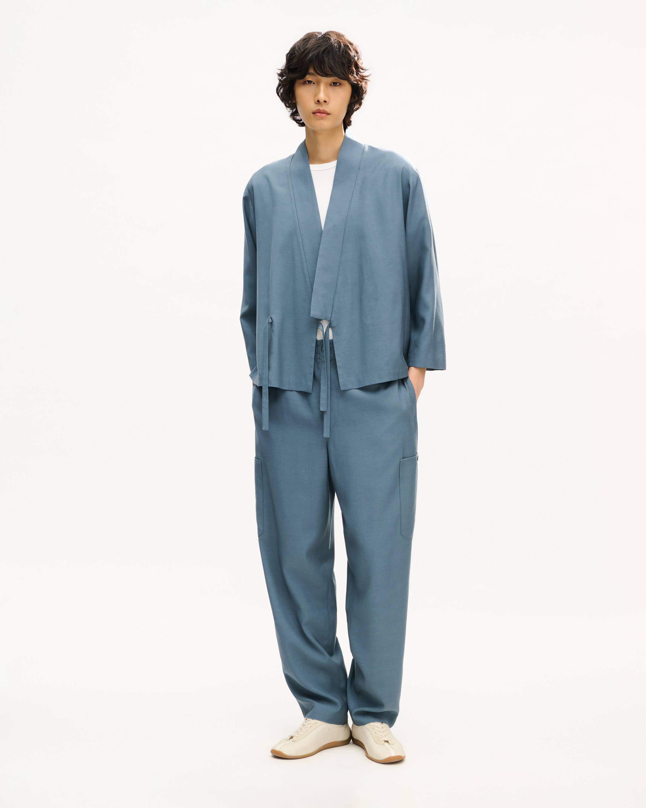 Cargo jogpants in viscose and wool