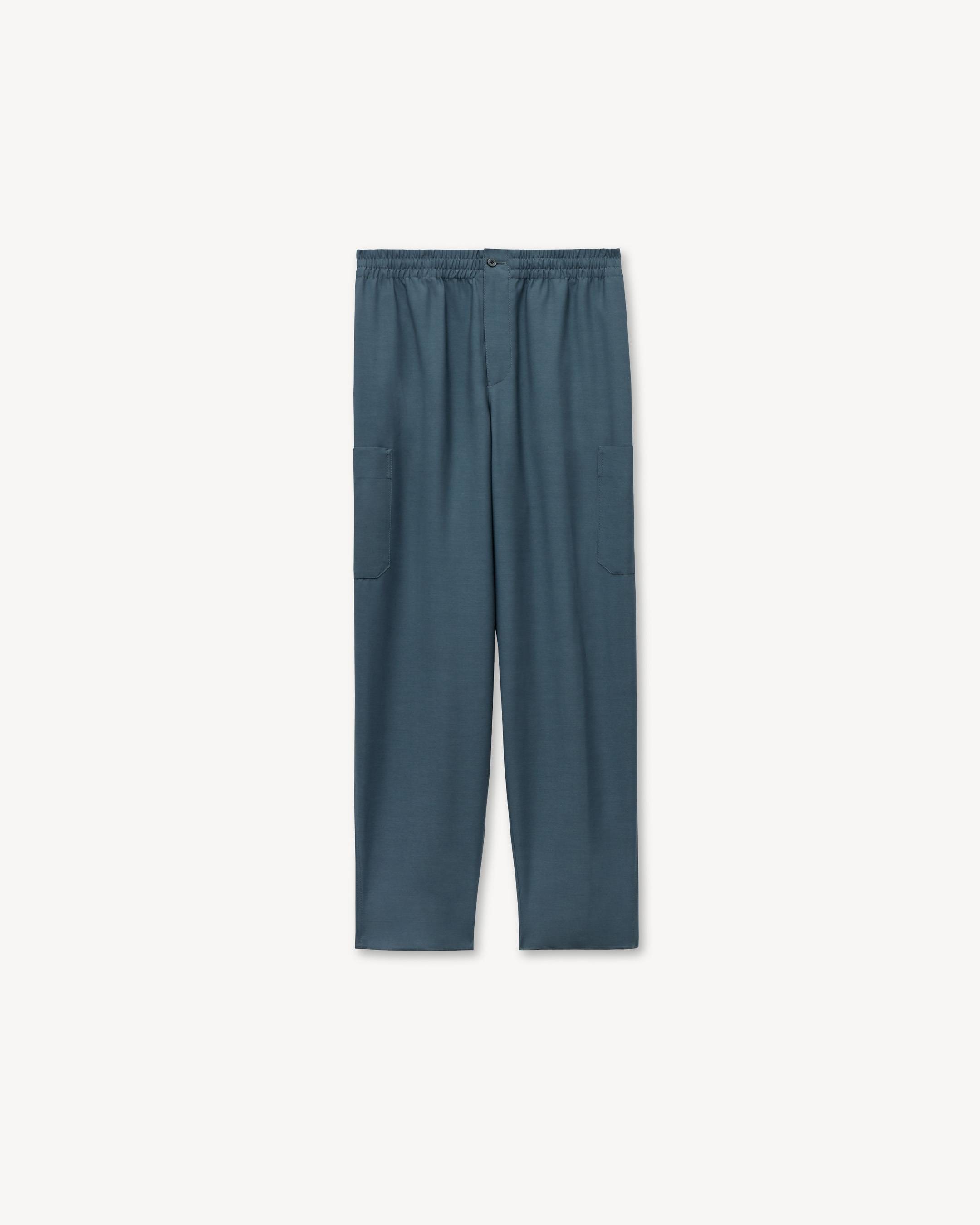 Pantalon de jogging cargo en viscose de laine recycl&eacute;e