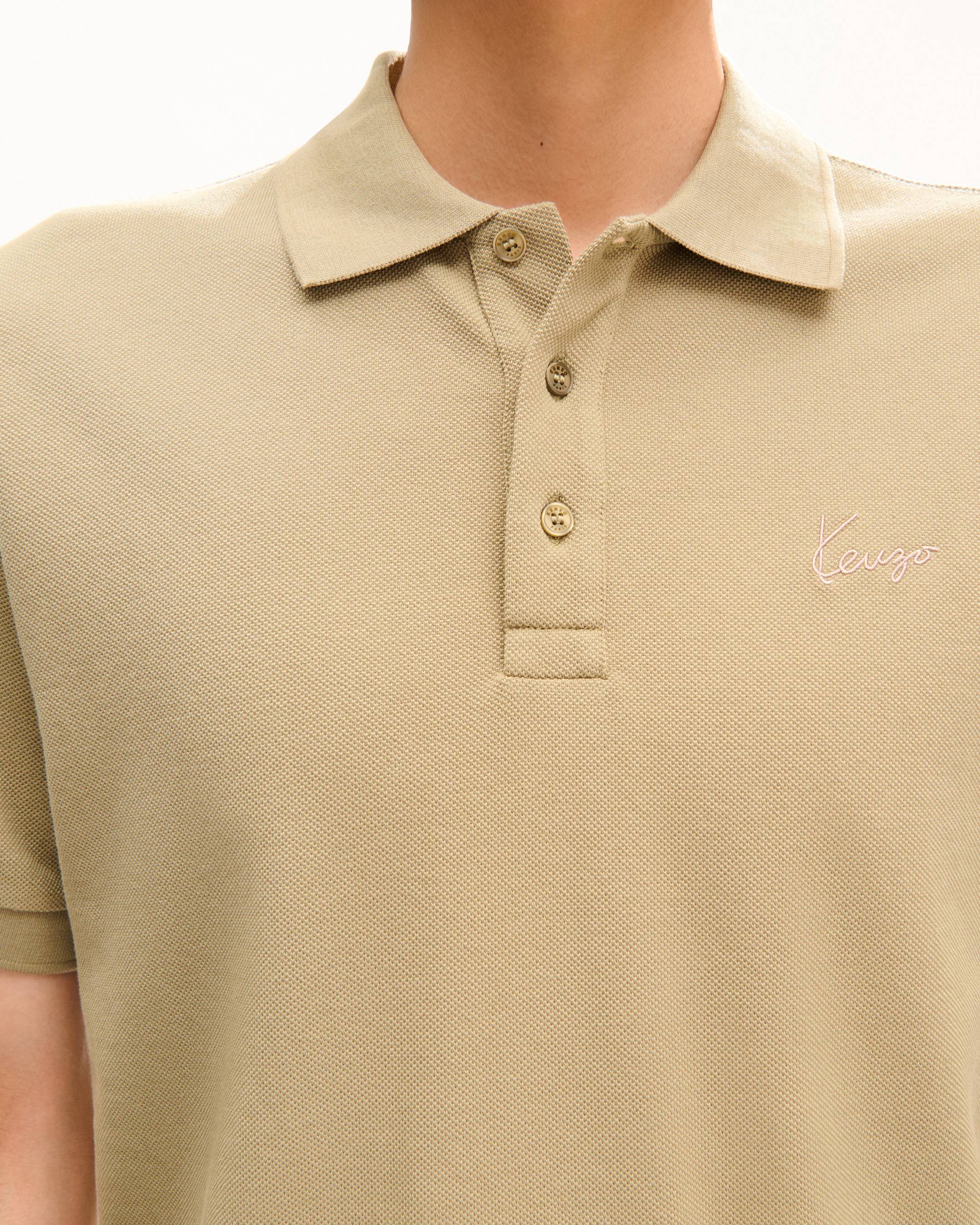 Polo slim brod&eacute; 'KENZO Signature' en coton