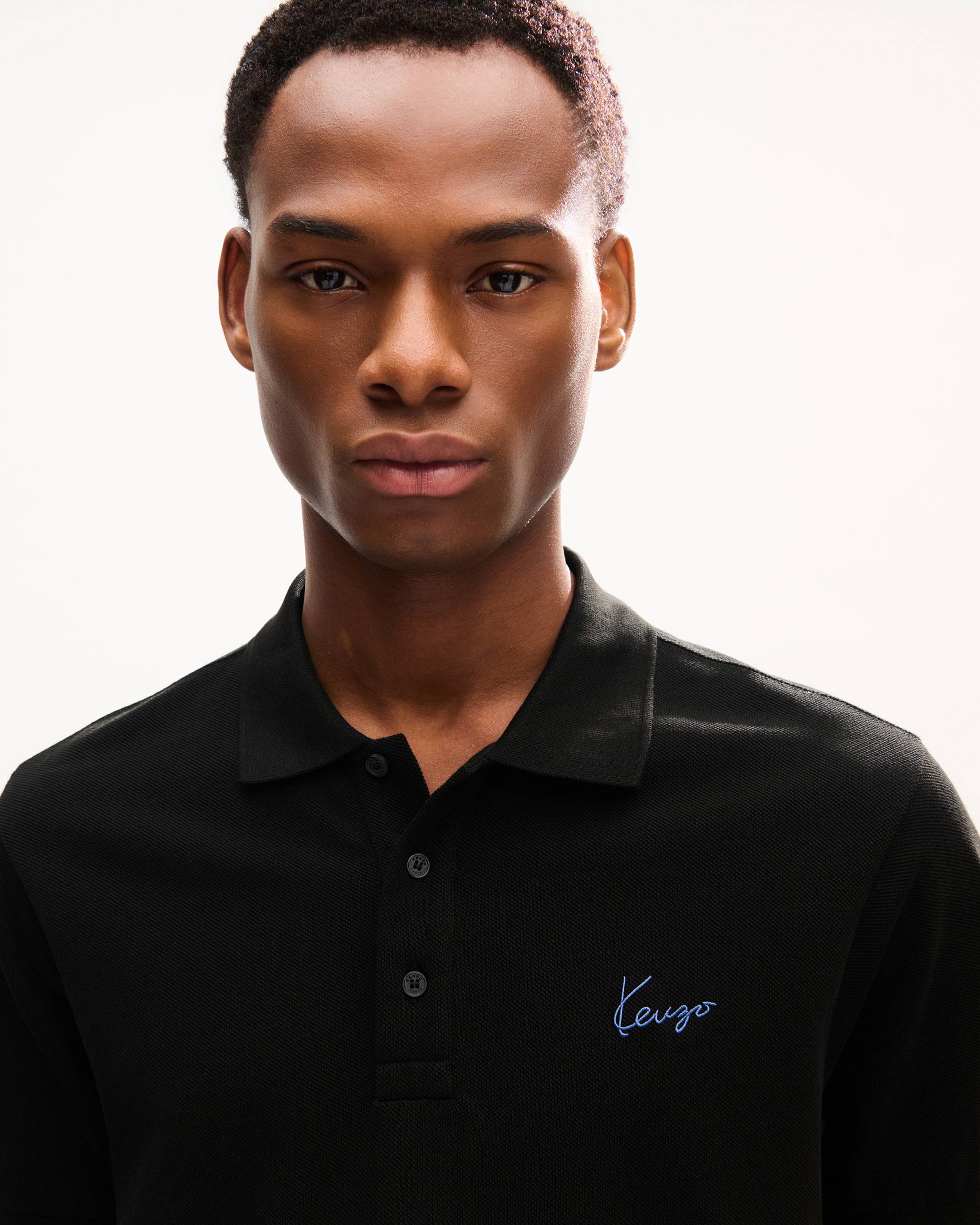 'KENZO Signature' エンブロイダリー スリム ポロ イン コットン