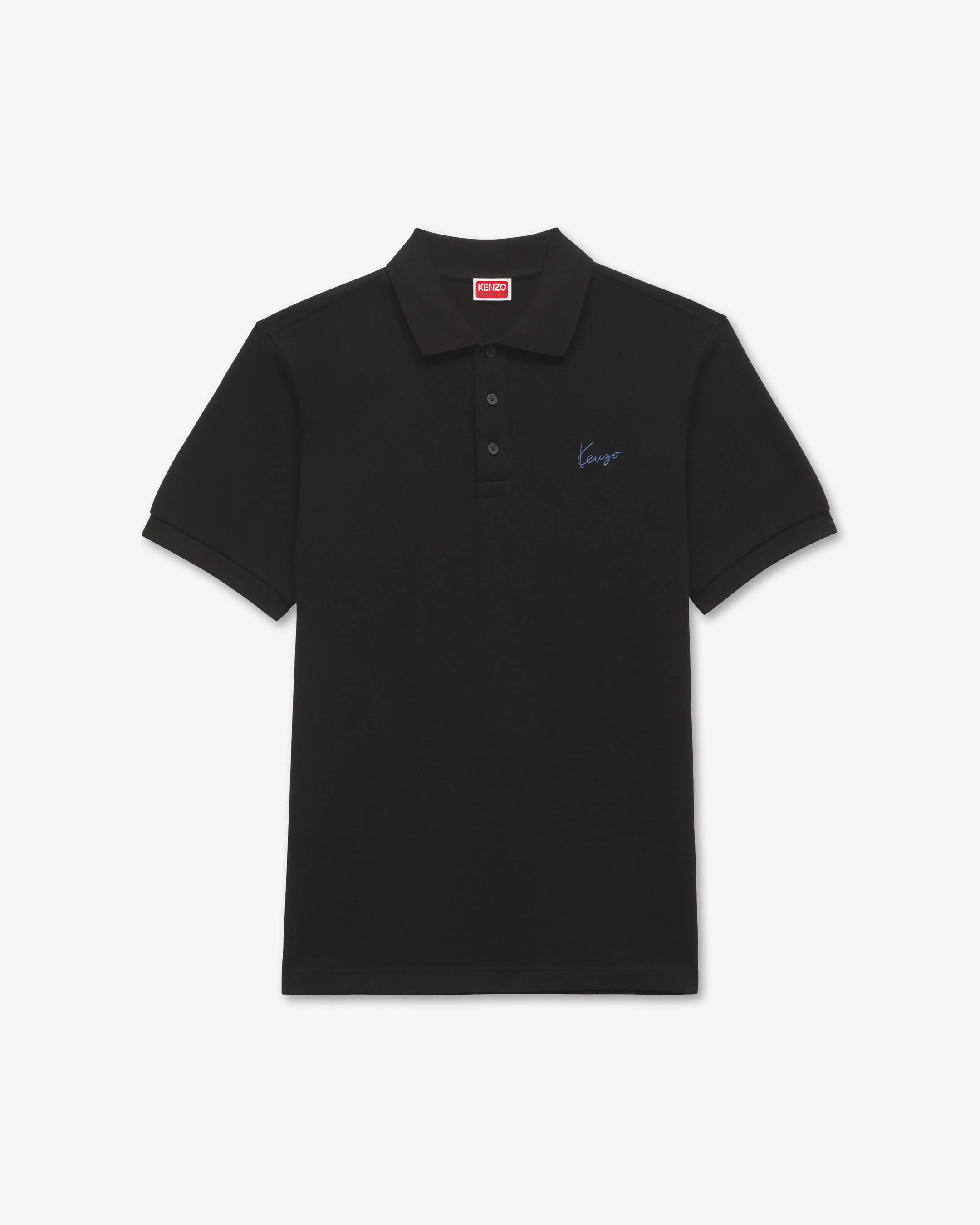 'KENZO Signature' エンブロイダリー スリム ポロ イン コットン