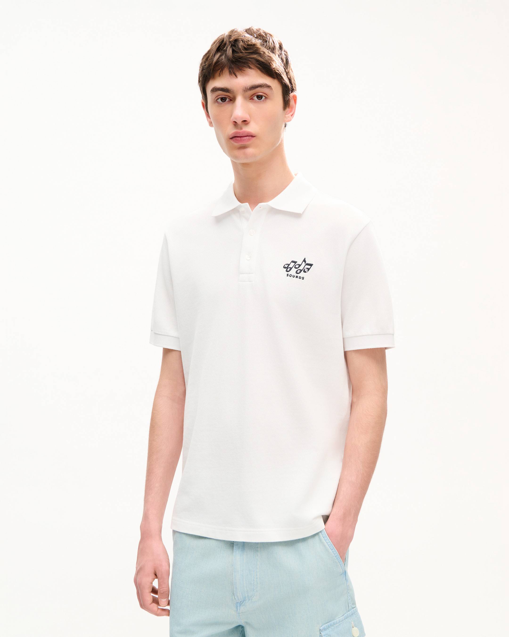 Mit &bdquo;KENZO Sounds&ldquo; besticktes schmales Poloshirt aus Baumwolle
