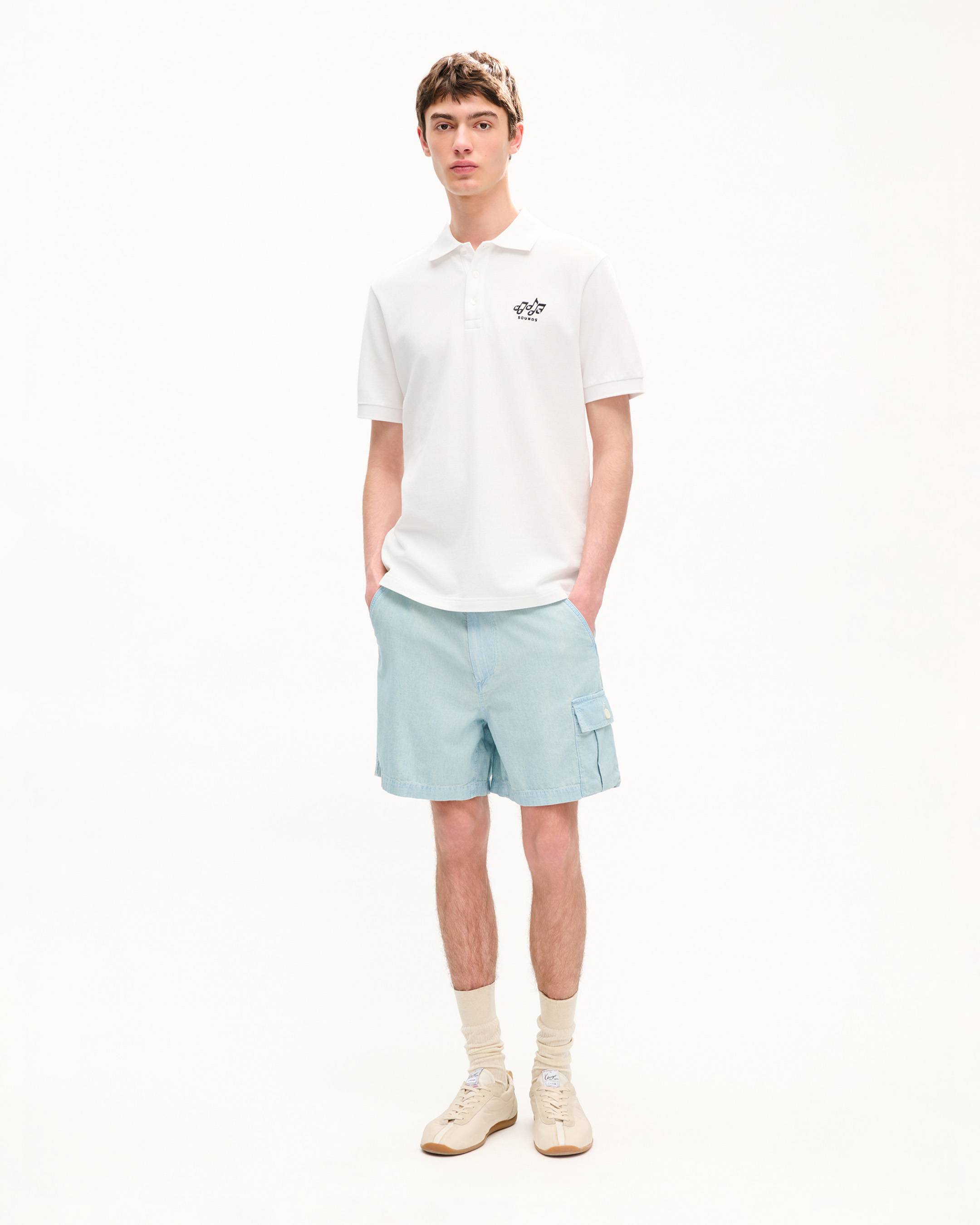 Mit &bdquo;KENZO Sounds&ldquo; besticktes schmales Poloshirt aus Baumwolle