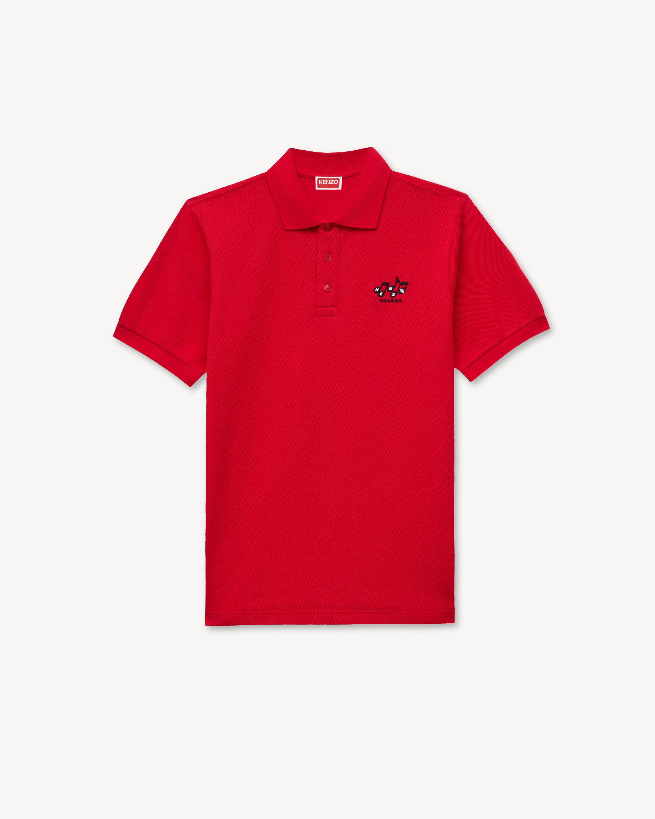 'KENZO Sounds' エンブロイダリー スリム ポロ イン コットン