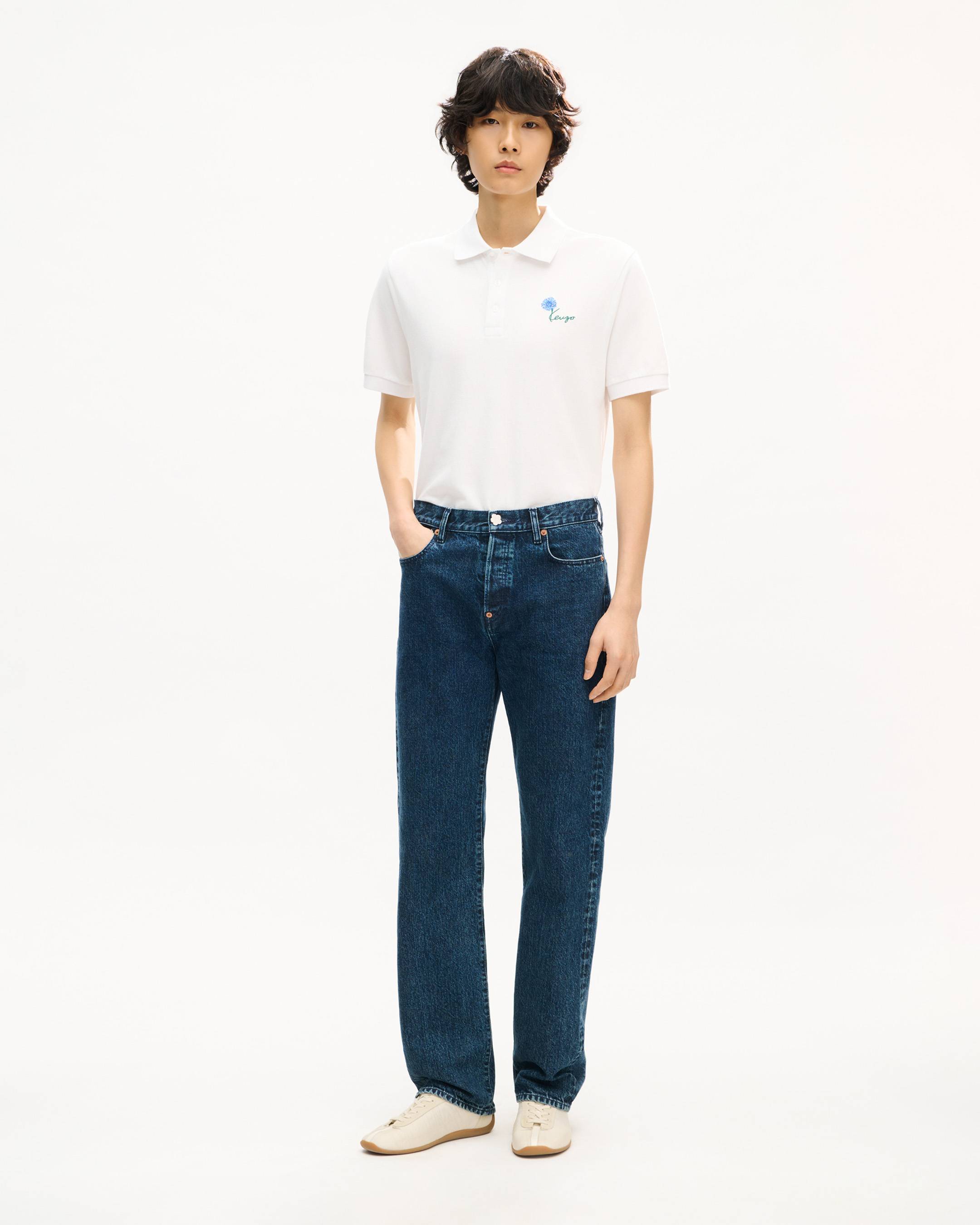 Polo slim brod&eacute; 'KENZO Tulip' en coton