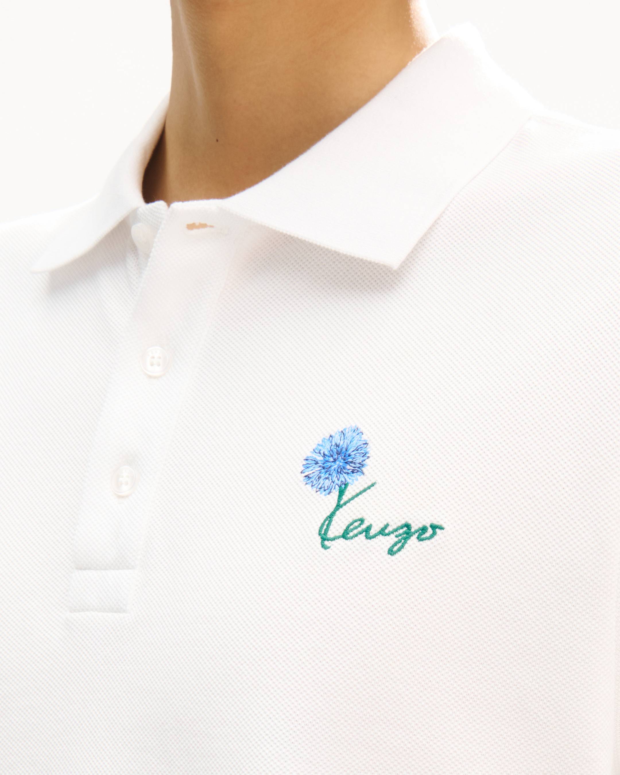 Polo slim brod&eacute; 'KENZO Tulip' en coton